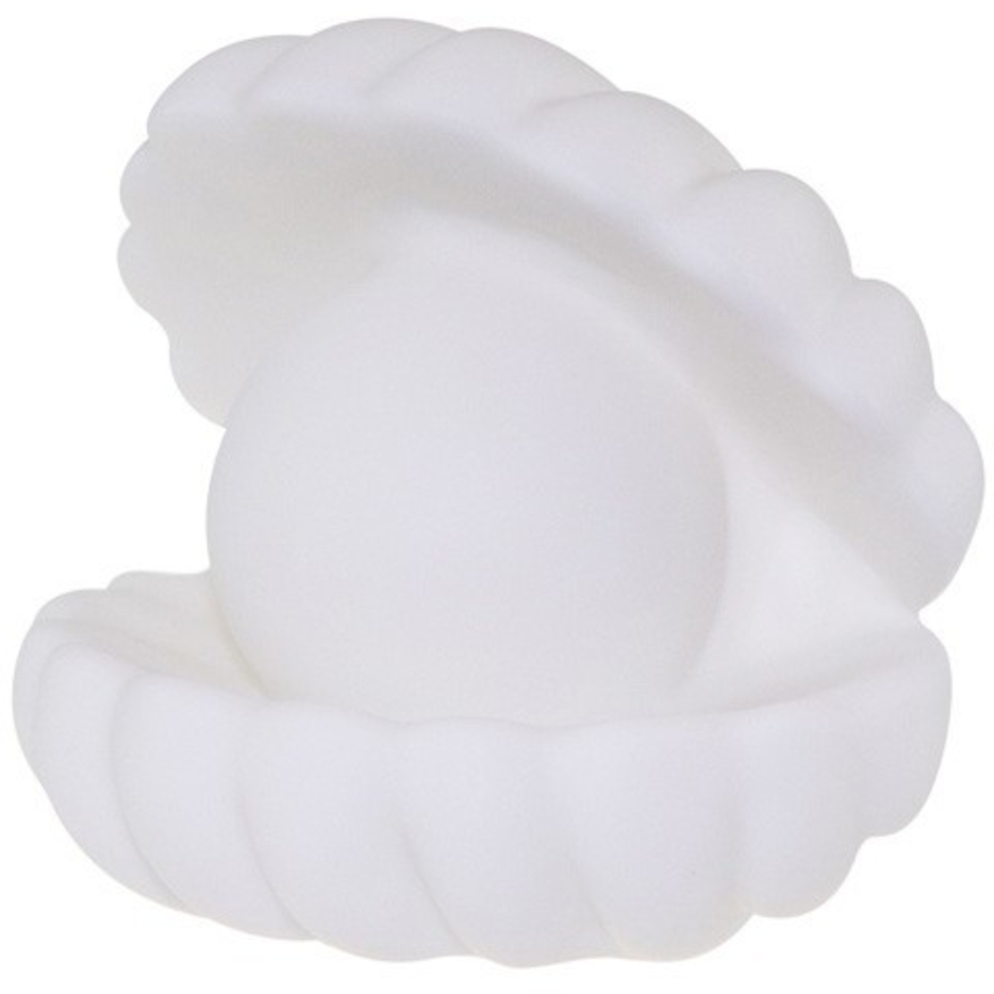 Lampa de Veghe, Flippy, Model Scoica cu Perla, Lumina Alb Rece, 10 x 8.5 cm, Led, Baterii Incluse 3 x LR44, Alb