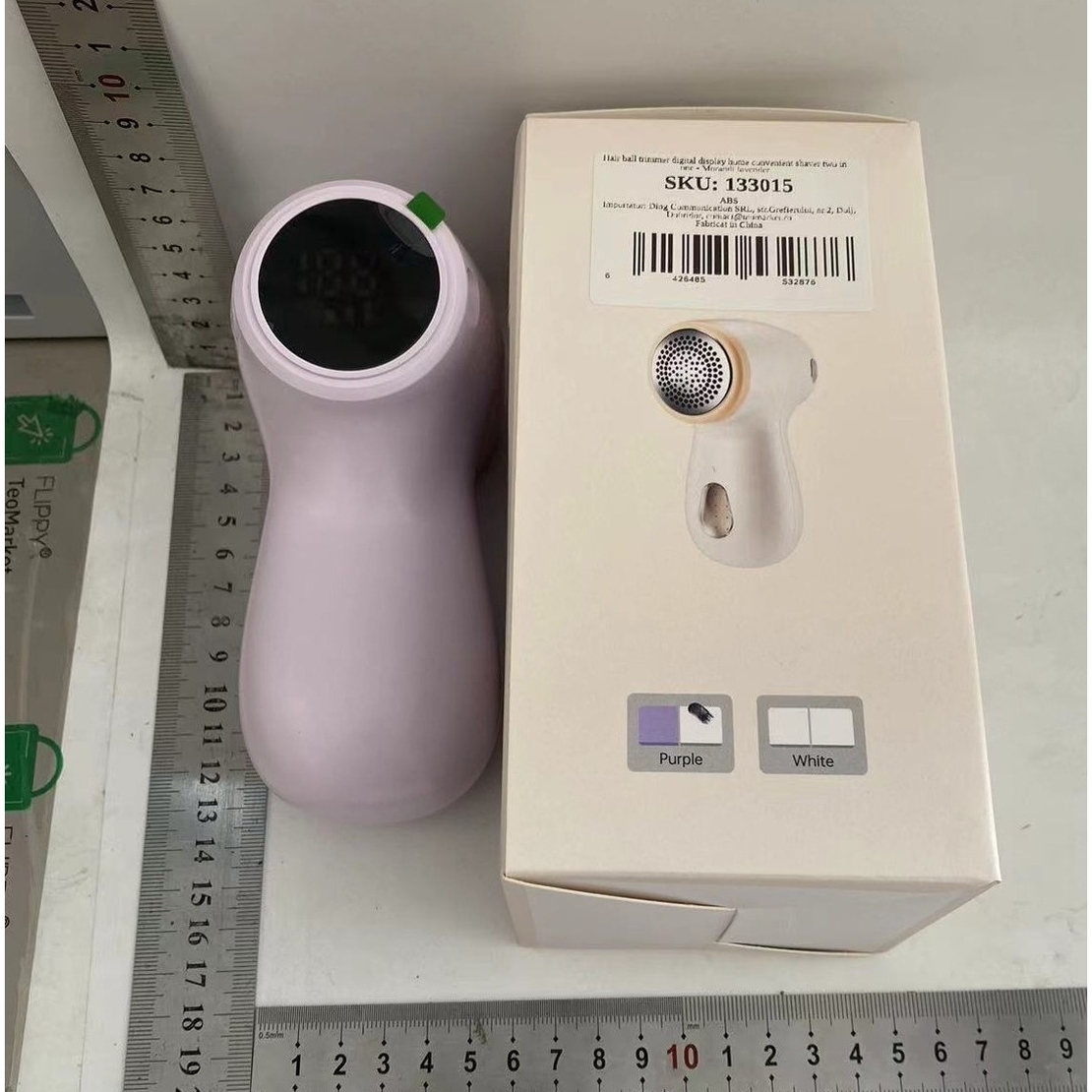 Aparat Electric de Curatat Scame 2in1, Flippy, Indepartare Scame si Aspirare, 15 x 8.5 cm, din ABS si Otel Inoxidabil, Incarcare USB Tip C, Mov