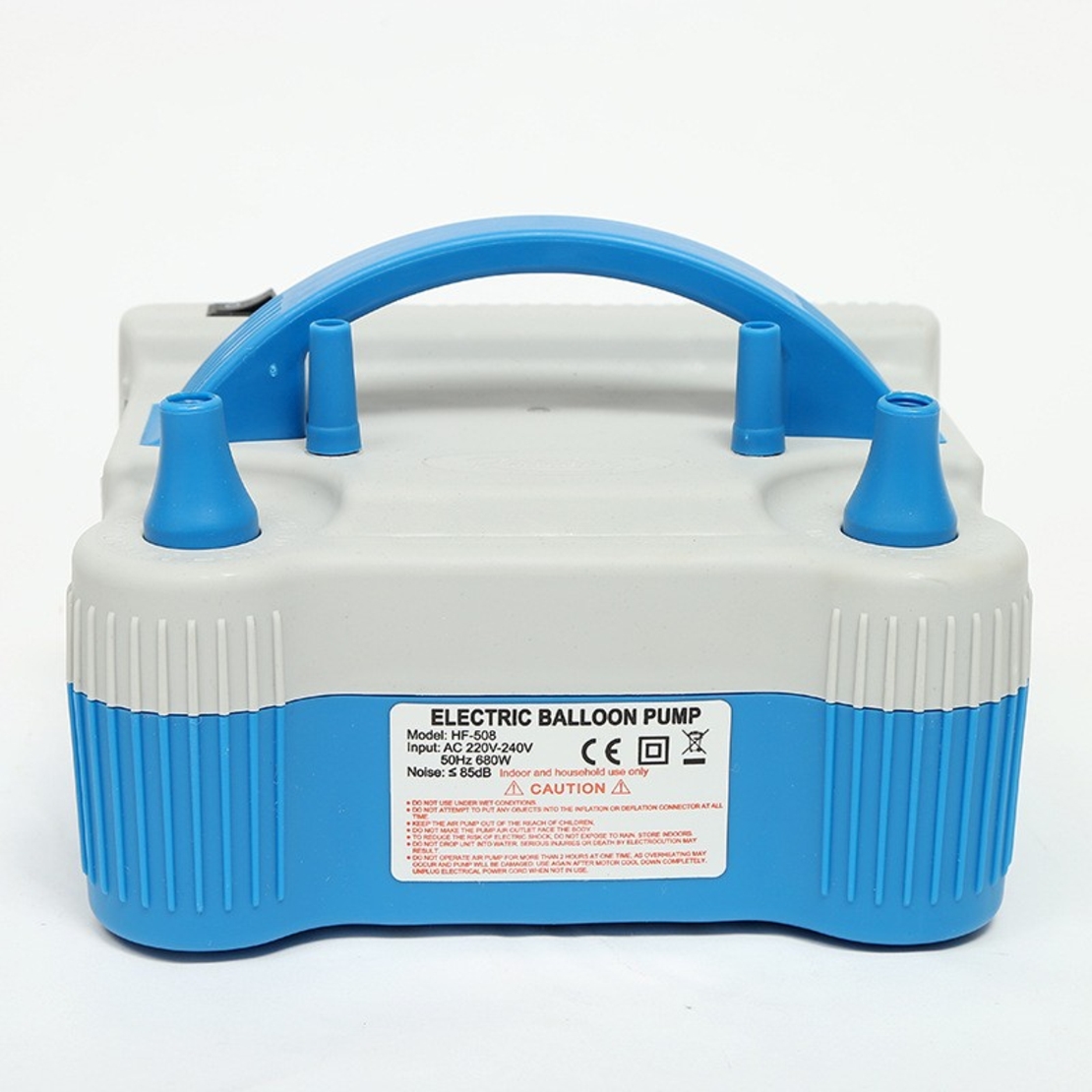Pompa Electrica de Umflat Baloane, Flippy, cu Doua Iesiri, 220V, Putere 700W, Accesorii petrecere, Albastru-Gri