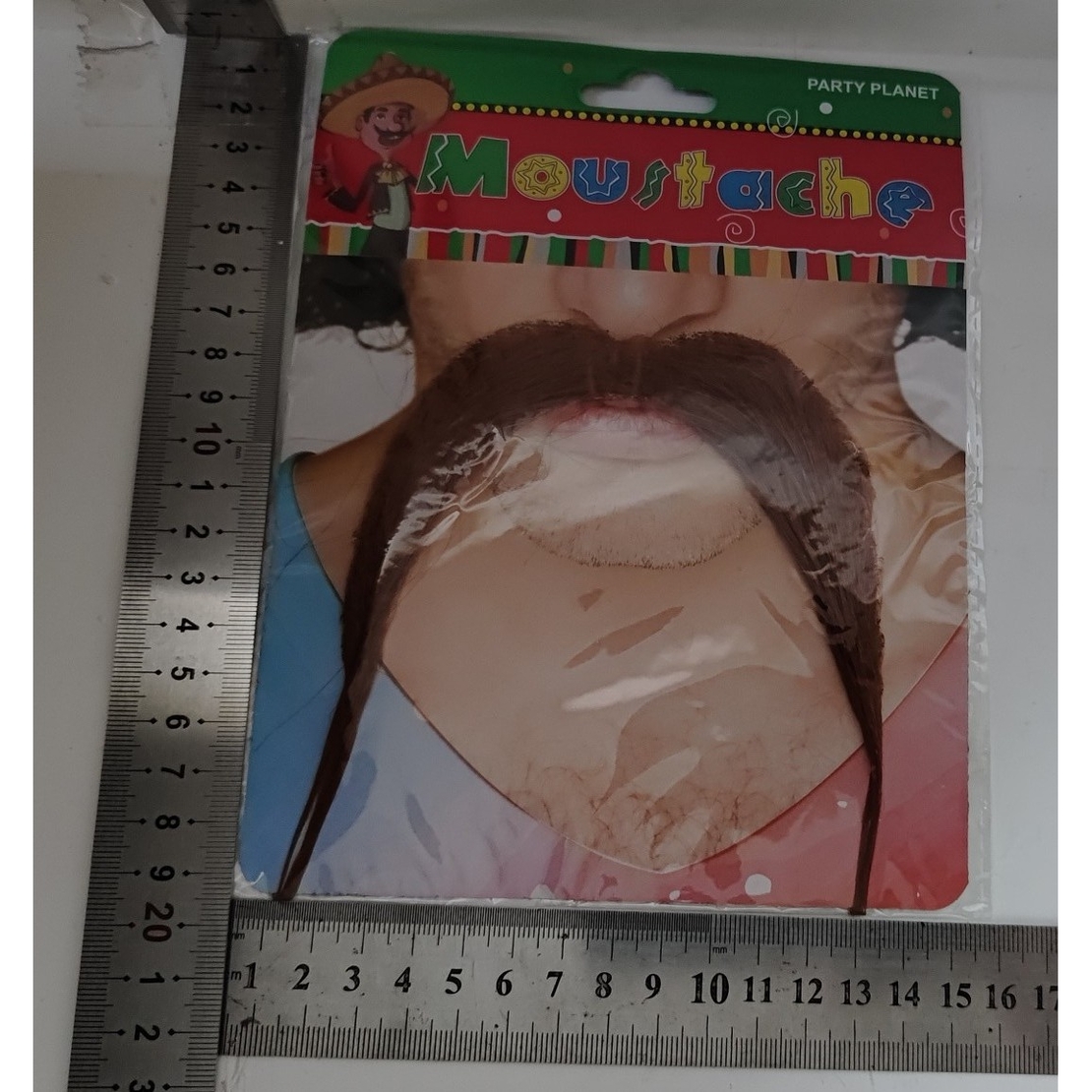 Mustata Falsa pentru Deghizari, Flippy, Petreceri Tematice, din Panza, Autoadeziv, 10 x 15 cm, Model Roscat, Maro