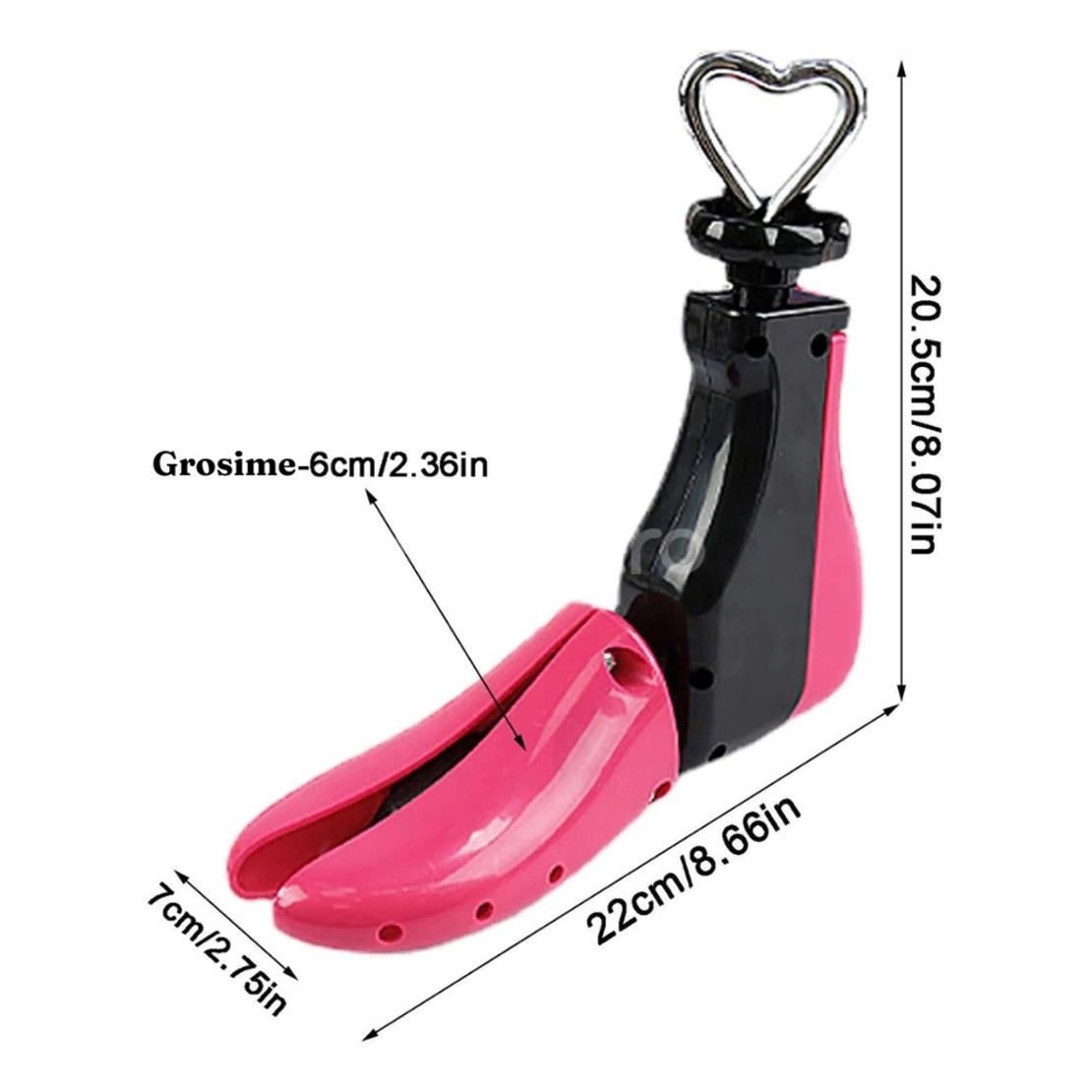 San/Calapod Pro Reglabil, Flippy, Alungire si Largire 4 Directii, Marime 35-42, Pantofi, Ghete, Adidasi, Arc, 22 x 20.5 x 7 cm, Roz / Negru