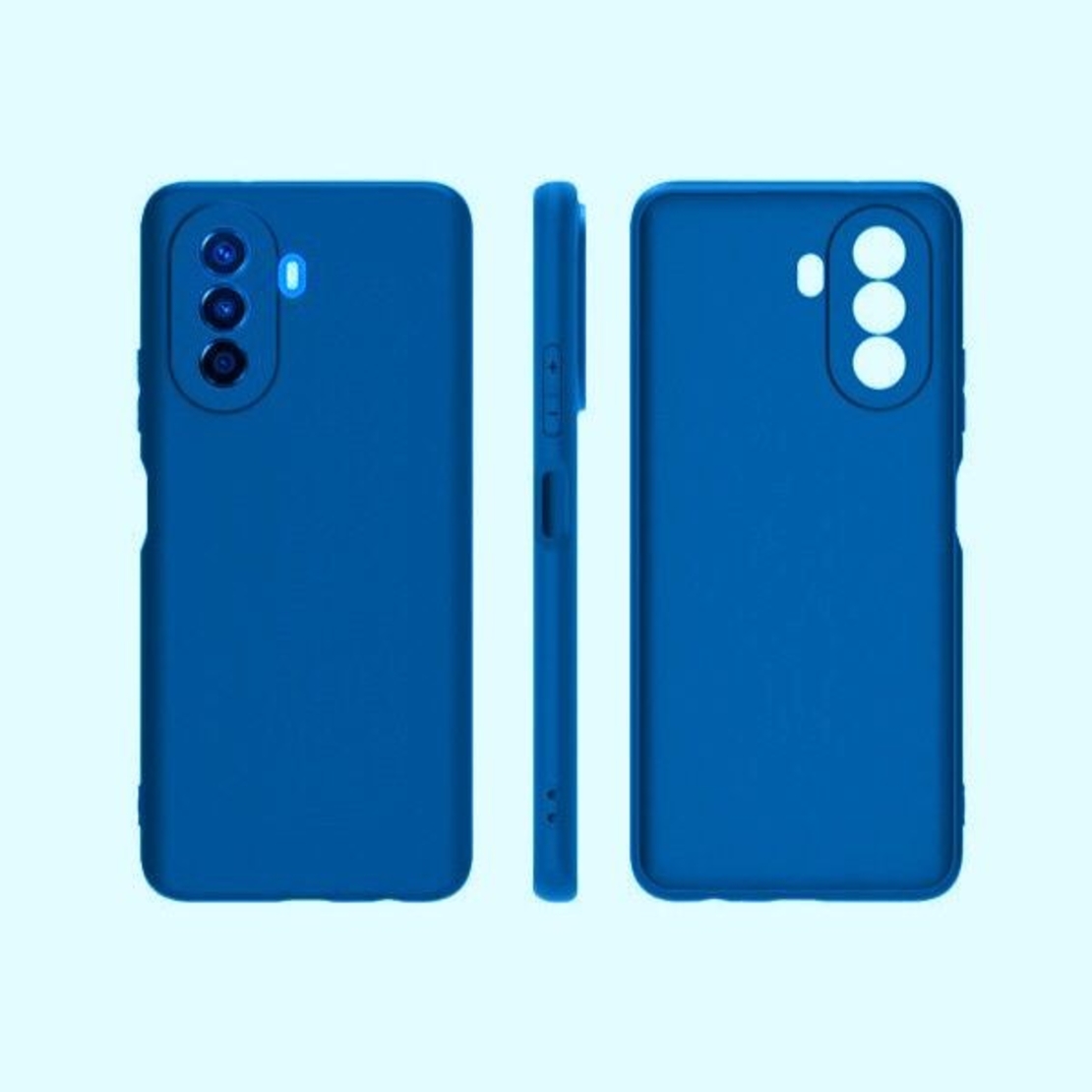 Husa pentru Huawei NOVA Y70, Flippy, Liquid Silicone, cu Microfibra pe interior, Protectie Antisoc, Navy Blue