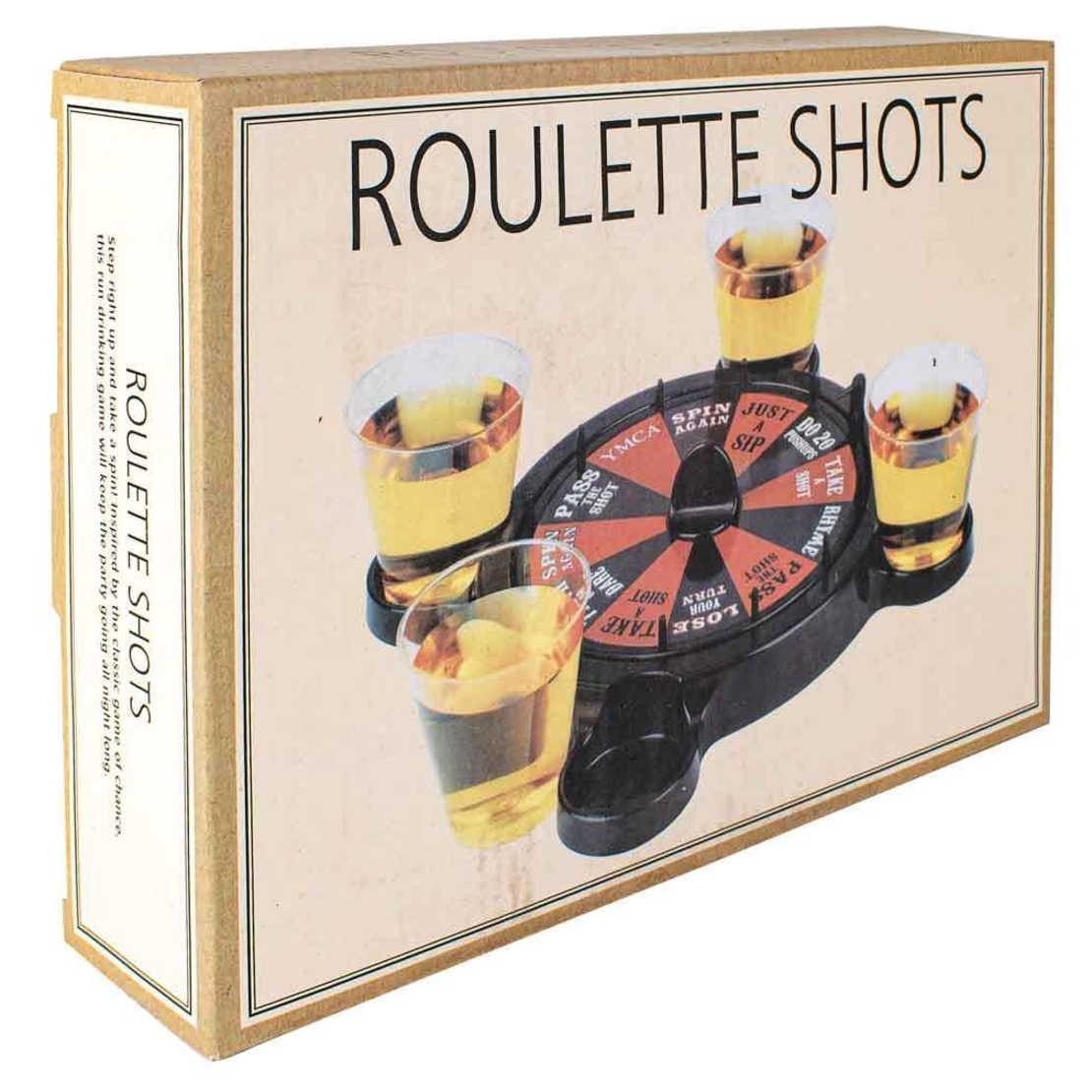 Joc de Baut Ruleta cu Pahare de Shot Flippy, 15 x 16.5 cm, Rosu/Negru
