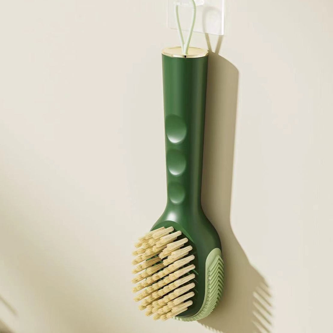 Perie pentru Curatare Incaltaminte cu Recipient pentru Detergent, Flippy, Perie Multifunctionala pentru Incaltaminte si Lenjerie, cu Peri Moi, Fara Deteriorare, 22x6x4 cm, Culoare Verde