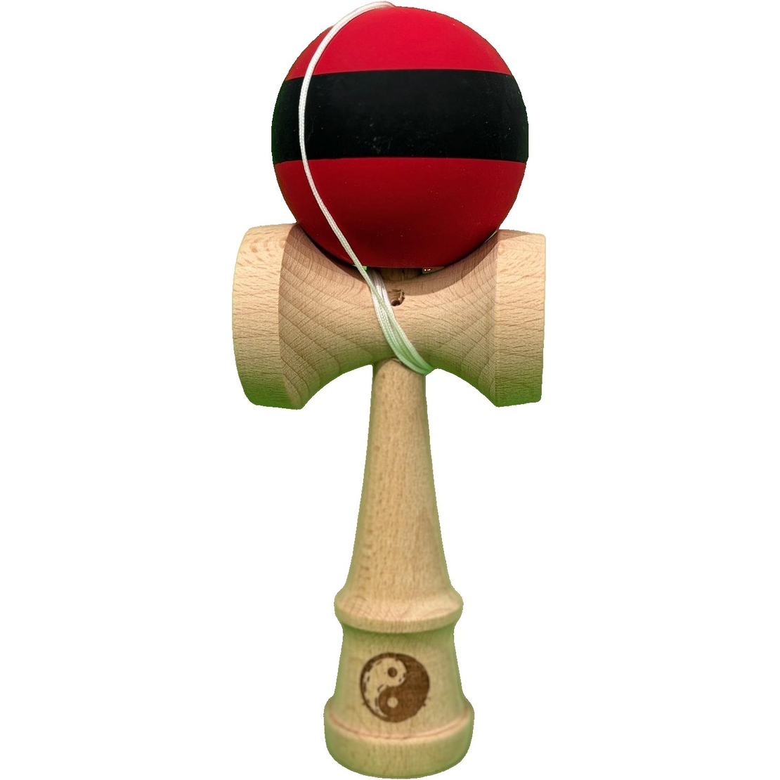 Kendama X Originala, Flippy, 18 cm, Profesionala, +9 Ani, din Lemn, Model cu Dunga, Rosu/Negru