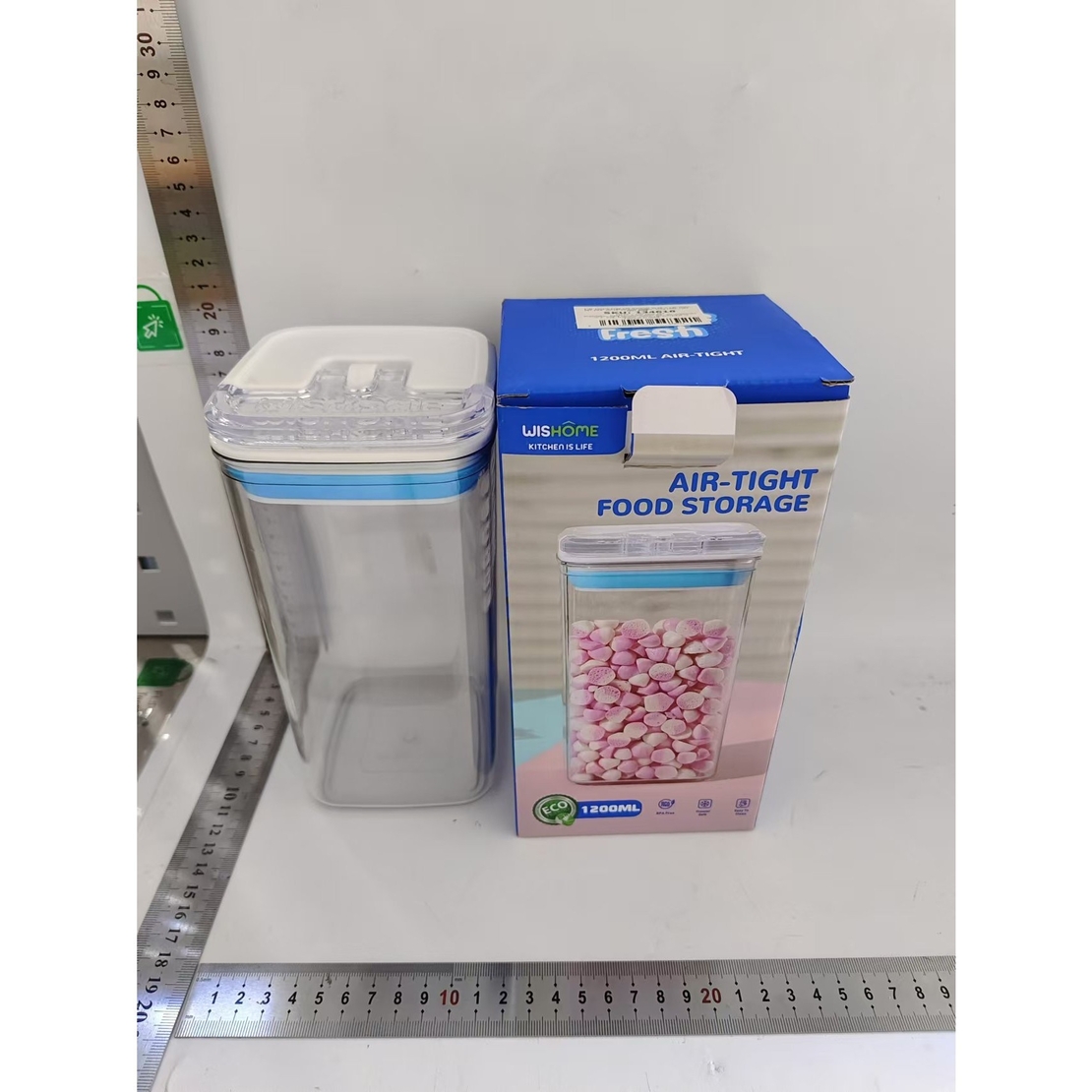 Cutie de Depozitare Alimente, Flippy, Cutie de tip Container pentru Bucatarie, Cutie pentru Condimente, din PET ABS Silicon, 10 x 10 x 20.5 cm, 370 g, 1.2L Transparenta