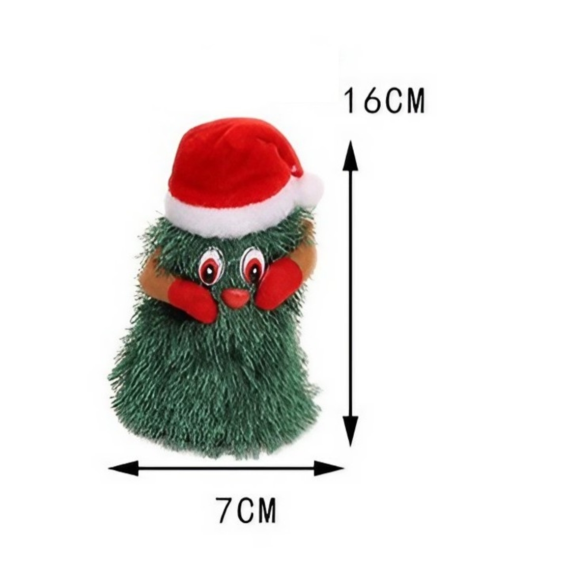 Bradut Dansator si Cantaret, Flippy, Decoratiune de Craciun, Jucarie Interactiva, 16 cm Inaltime, Verde