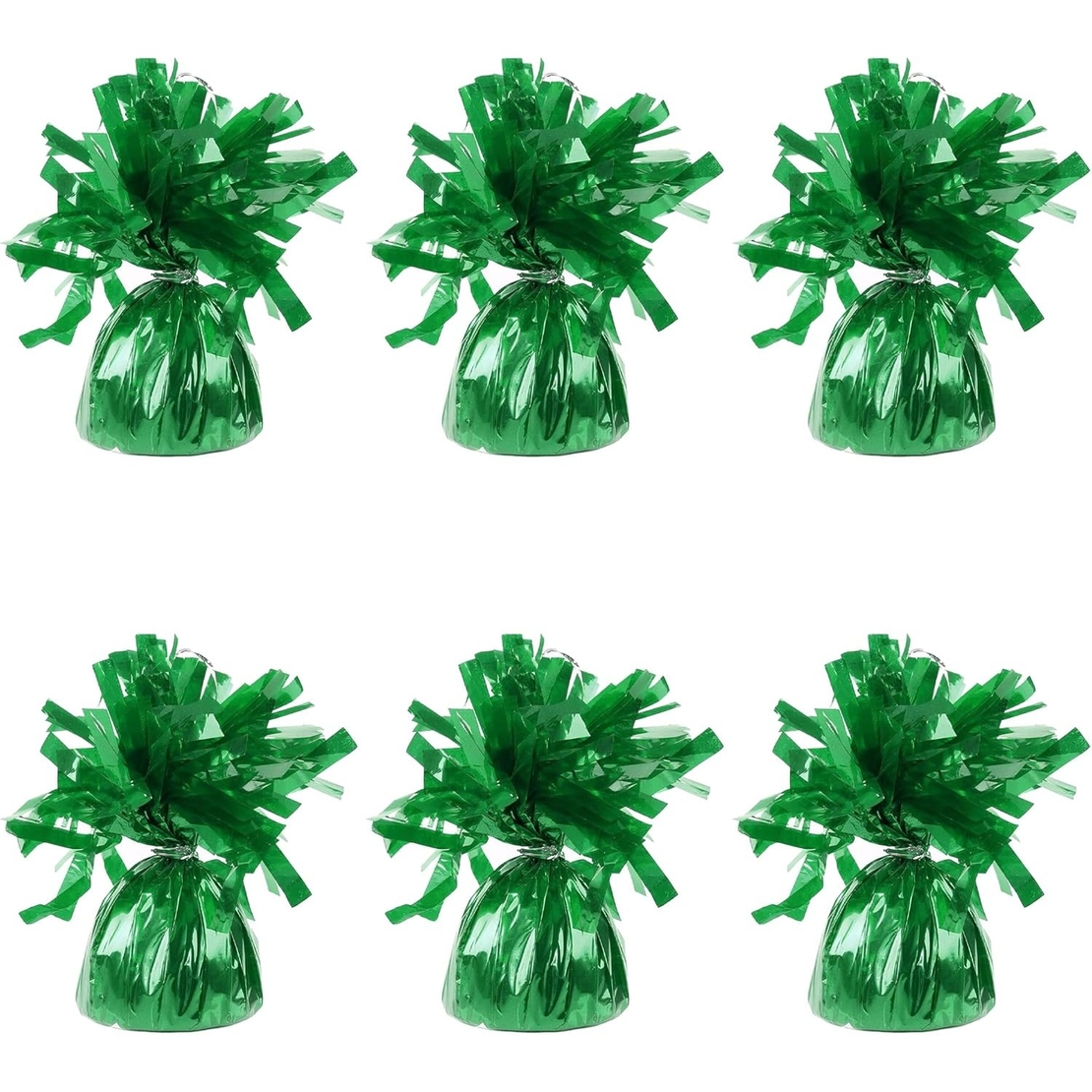 Greutate pentru Baloane cu Heliu, Flippy, din Folie cu Franjuri, 170g, 13 x 5 x 3 cm, Verde