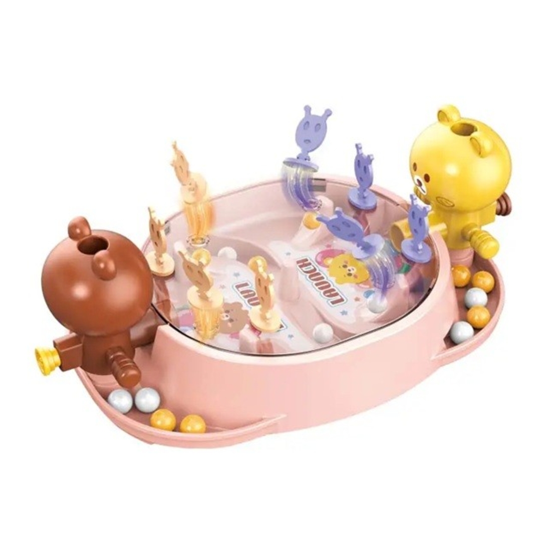 Jucarie Interactiva, Flippy, Model Ursuleti, Joc de Masa, +5 Ani, Portabil, 2 Jucatori, 19 x 7 x 11.3 cm, Roz