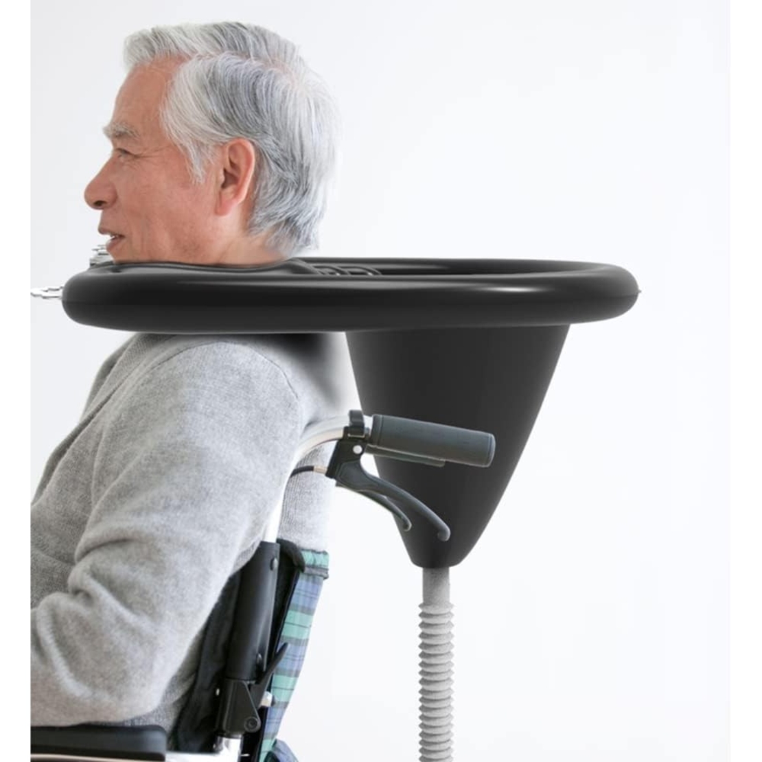 Set Gonflabil pentru Spalat pe Cap, Flippy, pentru Copii, Femei Insarcinate si Varstnici, 81 x 60 x 38 cm, Ajustabil, Negru