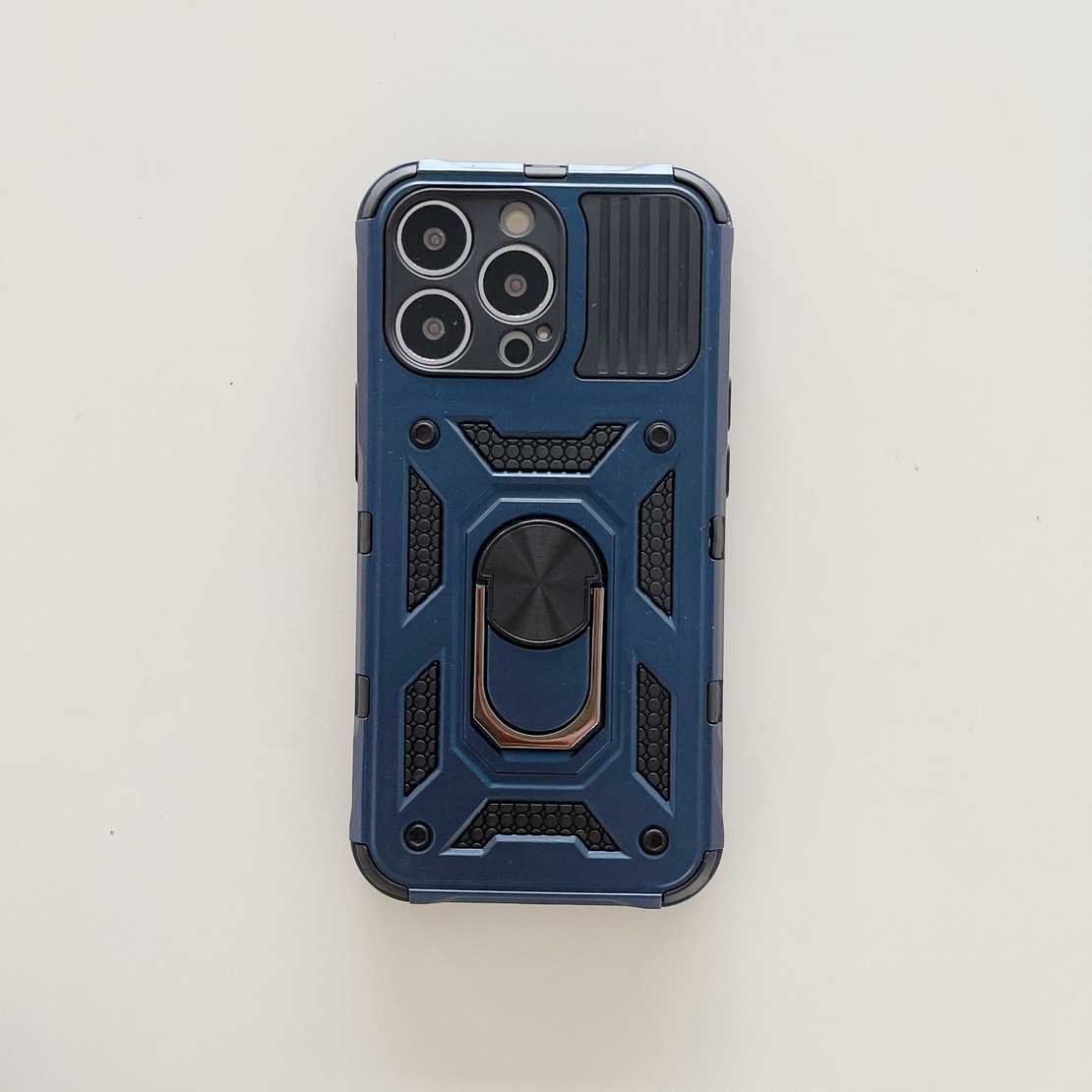 Husa de protectie Flippy compatibila cu Apple iPhone 13 Pro Max Defender Model 4 cu suport,Albastru