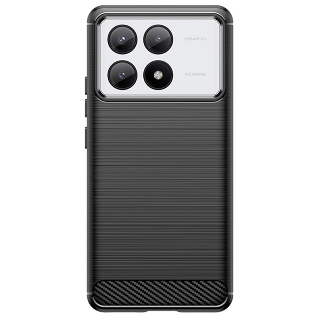Husa de Protectie pentru Xiaomi Redmi Note 13C 5G, Flippy, Protectie 360, din TPU cu element de Carbon, Anti Alunecare, 1.8 mm, Negru