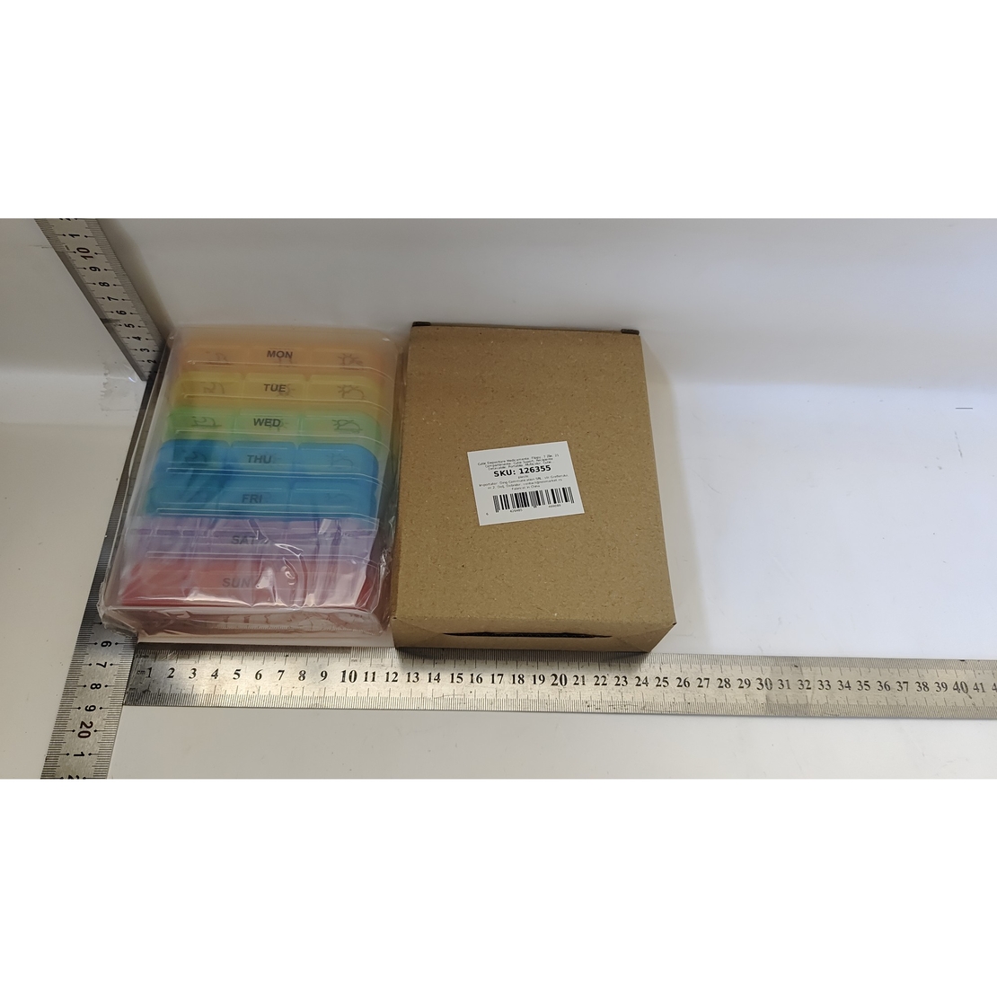 Cutie Depozitare Medicamente, Flippy, 7 Zile, 21 Compartimente, Cutie Suport, Recipiente Detasabile, Portabila, Multicolor, Cutie Transparenta, 15.6x12 cm