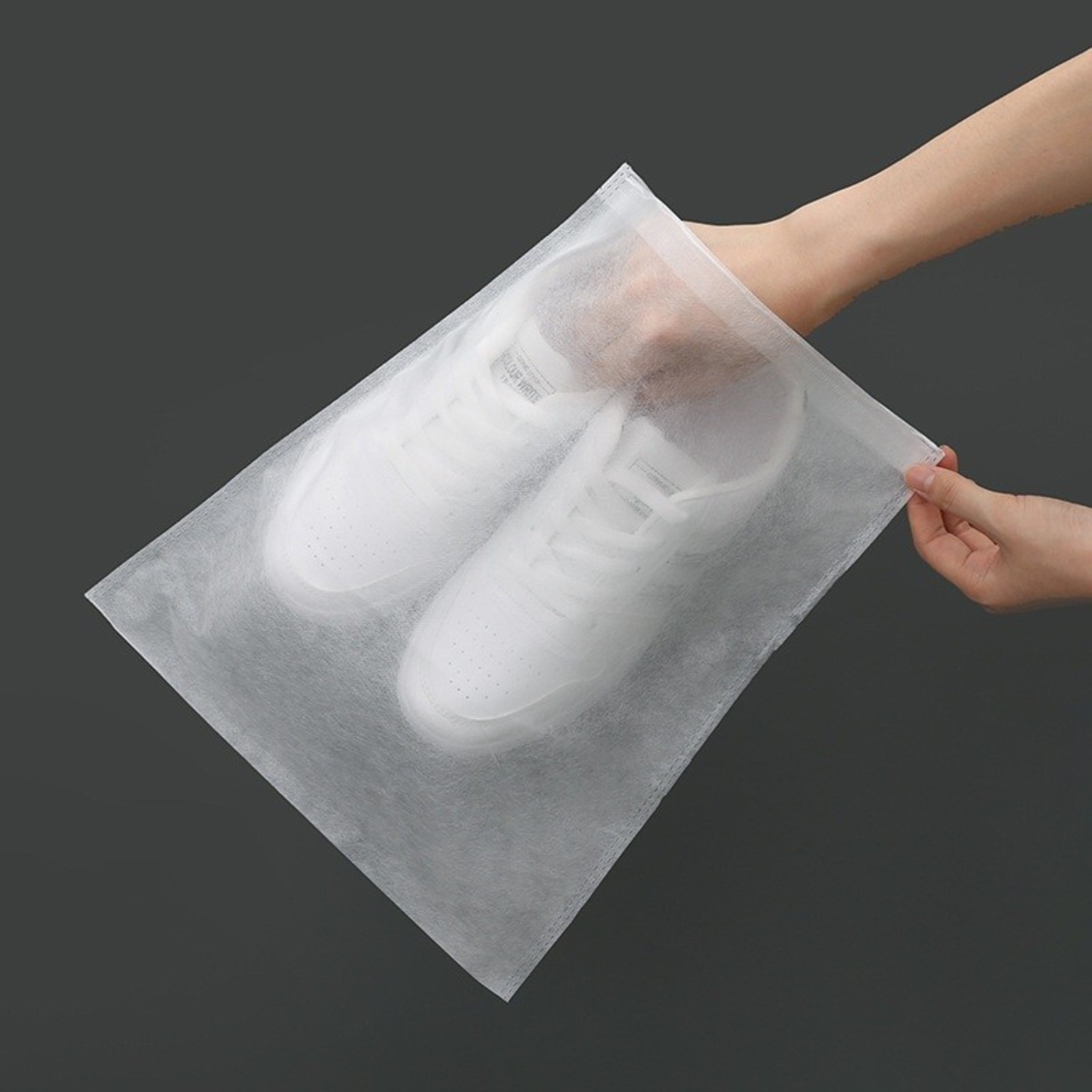 Set 50 de Saci de Depozitare Incaltaminte, Flippy, de Protectie, pentru Voiaj, Netesut, Rezistenti la Praf, Protectie Solara, Anti-Ingalbenire, 48x32 cm, Marime Mare, Transparent