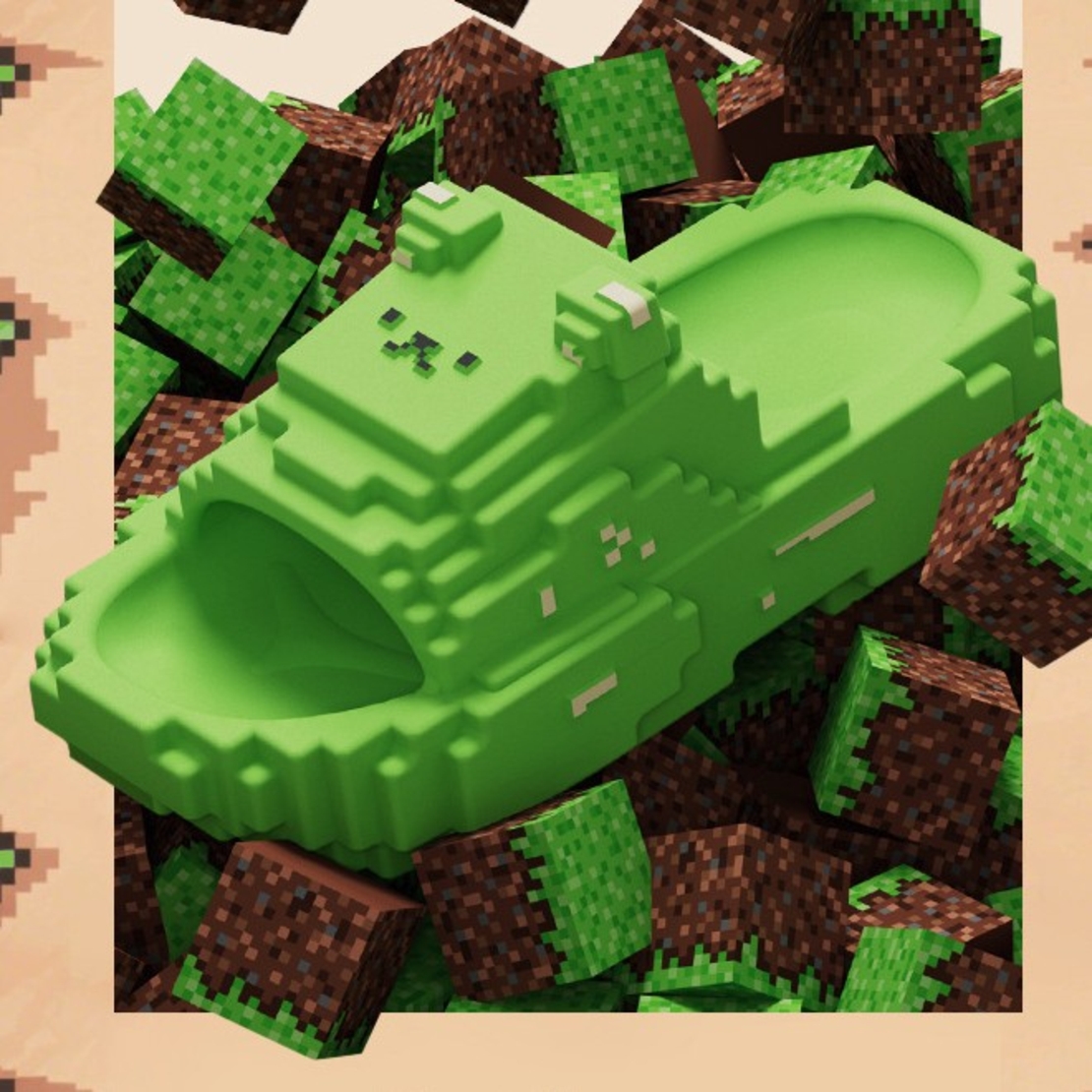 Papuci Casual pentru Adolescenti, Flippy, Model Unisex de Forma Pixel, Rezistenti Usori si Moi din Spuma EVA Antiderapanti, Marime 38-39, Verde deschis