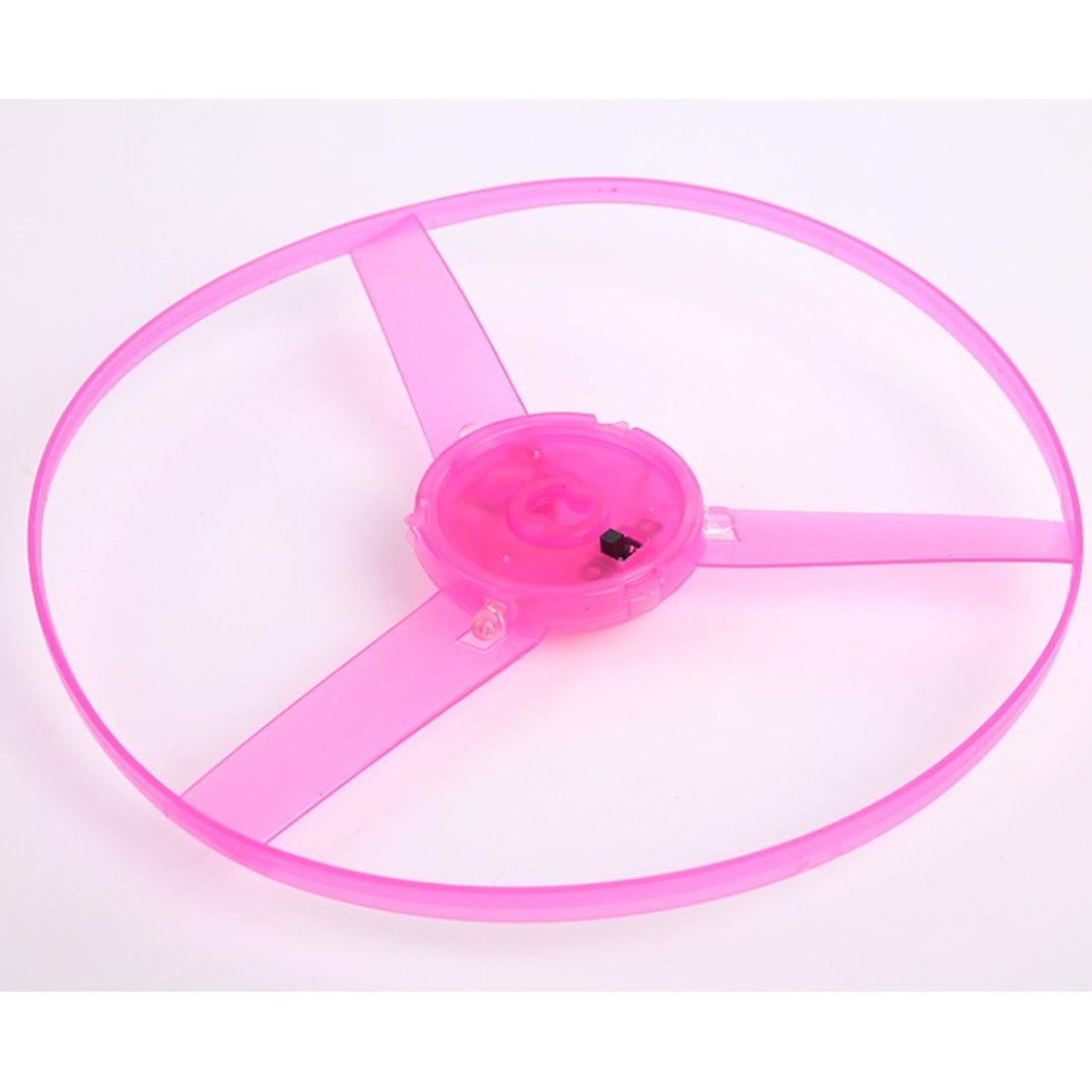 Jucarie Disc Zburator, Distractiv pentru Copii, Flippy, Aruncator Manual din Plastic, cu Lumini, Roz