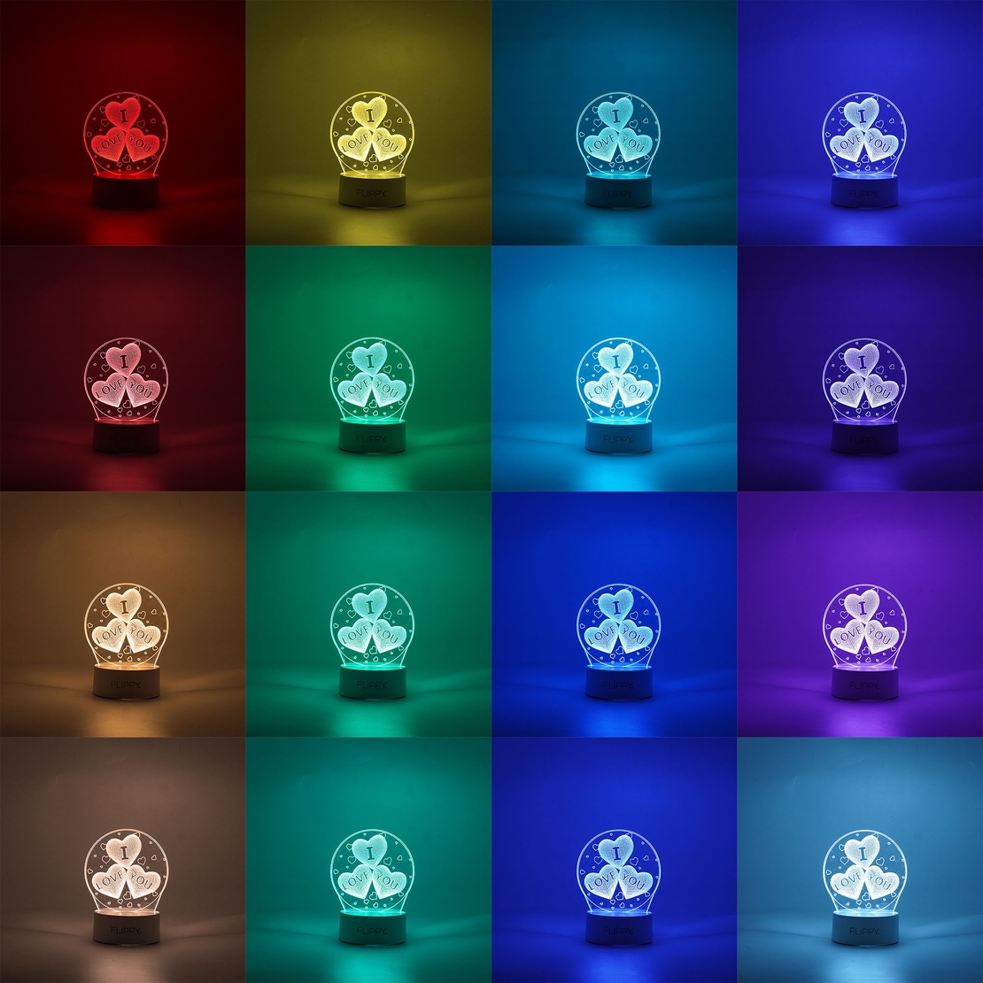 Lampa LED decorativa, Flippy, 3D, cu text 