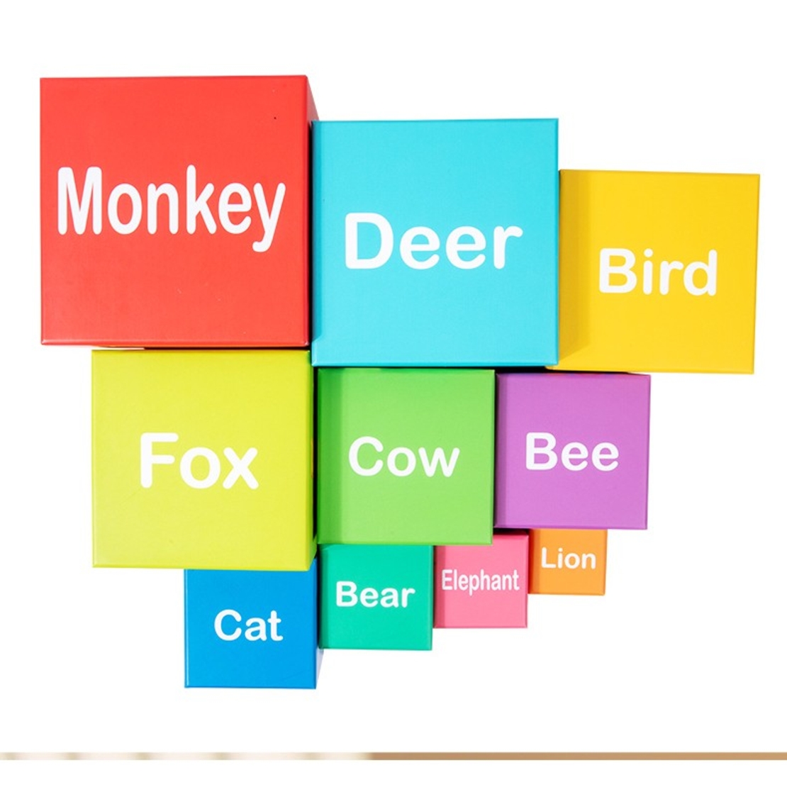 Jucarie de Construit, Flippy, Blocuri Stivuibile, +3 Ani, 10 Cutii, Invatare numere 1-10, 13.4 x 13.4 x 13.4 cm, Multicolor