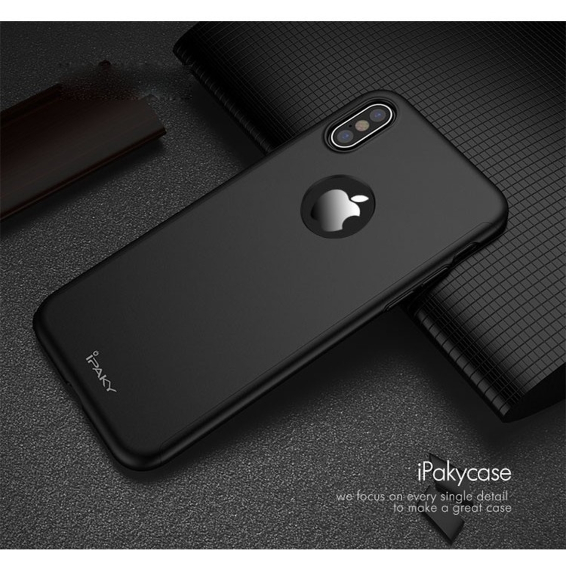 Husa Apple iPhone X IPAKY Full Cover 360 Negru + Folie Cadou