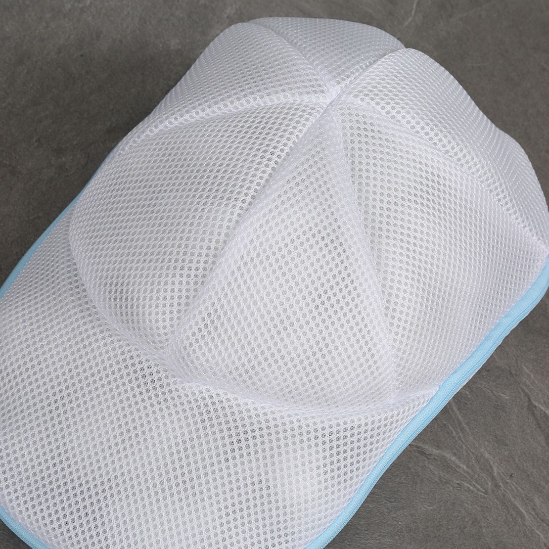 Husa de Spalare Sapca, Flippy, pentru Masina de Spalat, din Poliester, Circumferinta 53 cm, cu Fermoar, Alb/Albastru