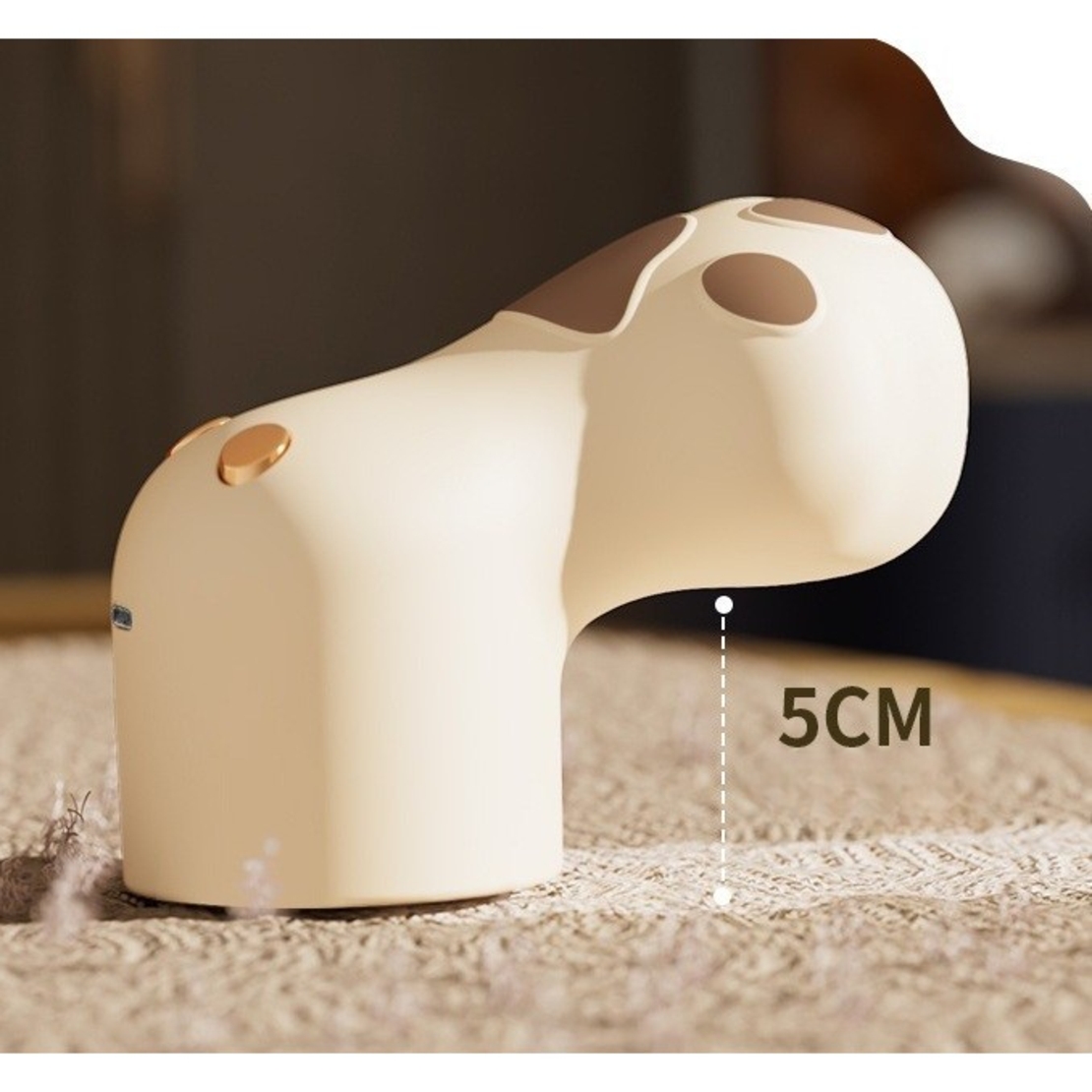 Aparat pentru Curatat Scame, Par Si Praf, Flippy, Pentru Diferite Tipuri De Material, Incarcare USB Type-C, Model Labuta de Pisica, 14x7x7.5 cm, Maro