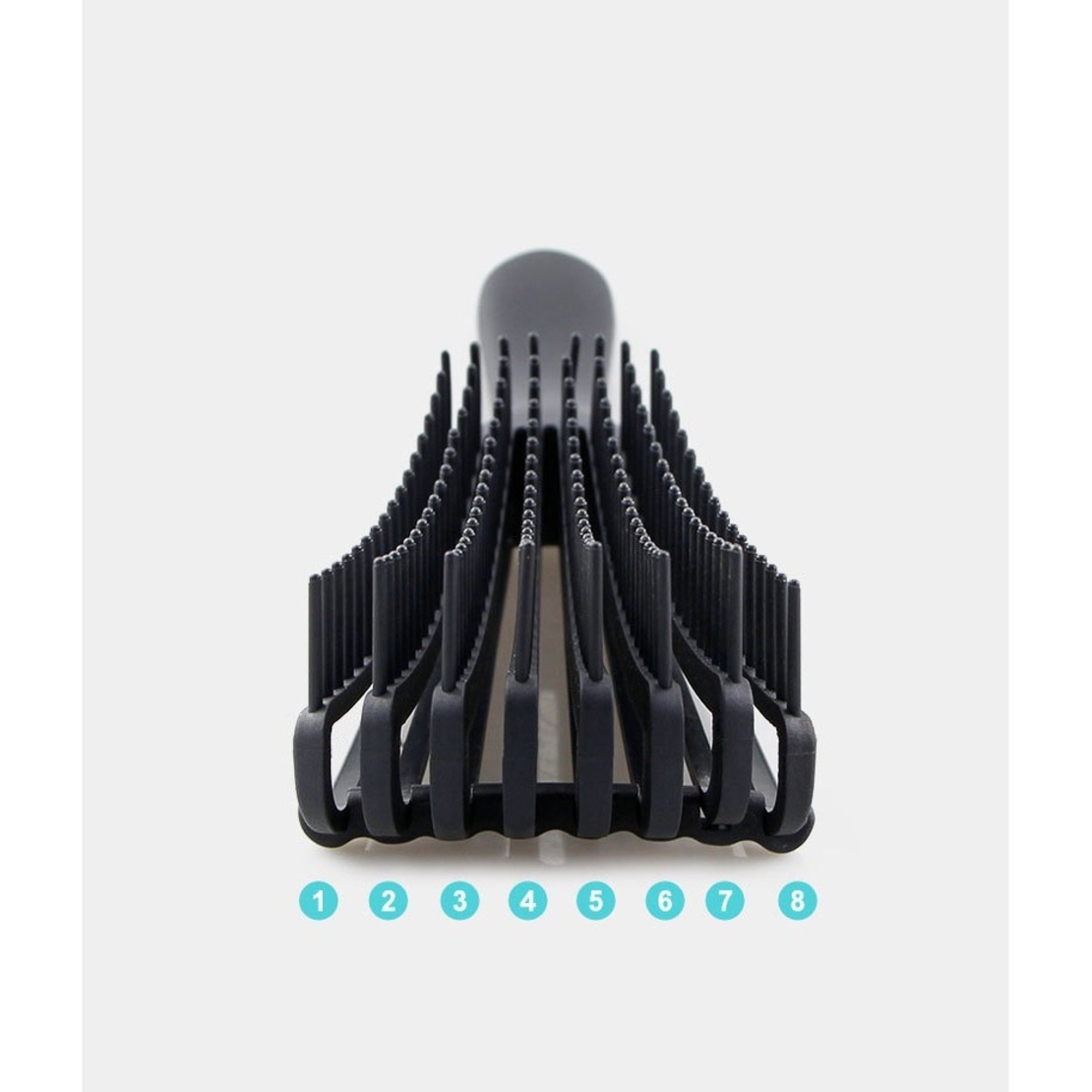 Perie Flexibila, Flippy, pentru Descurcat Par Cret/Umed si Uscat, 8 Brate Mobile, din TPE, 24.5 x 4.5 x 2 cm, Negru