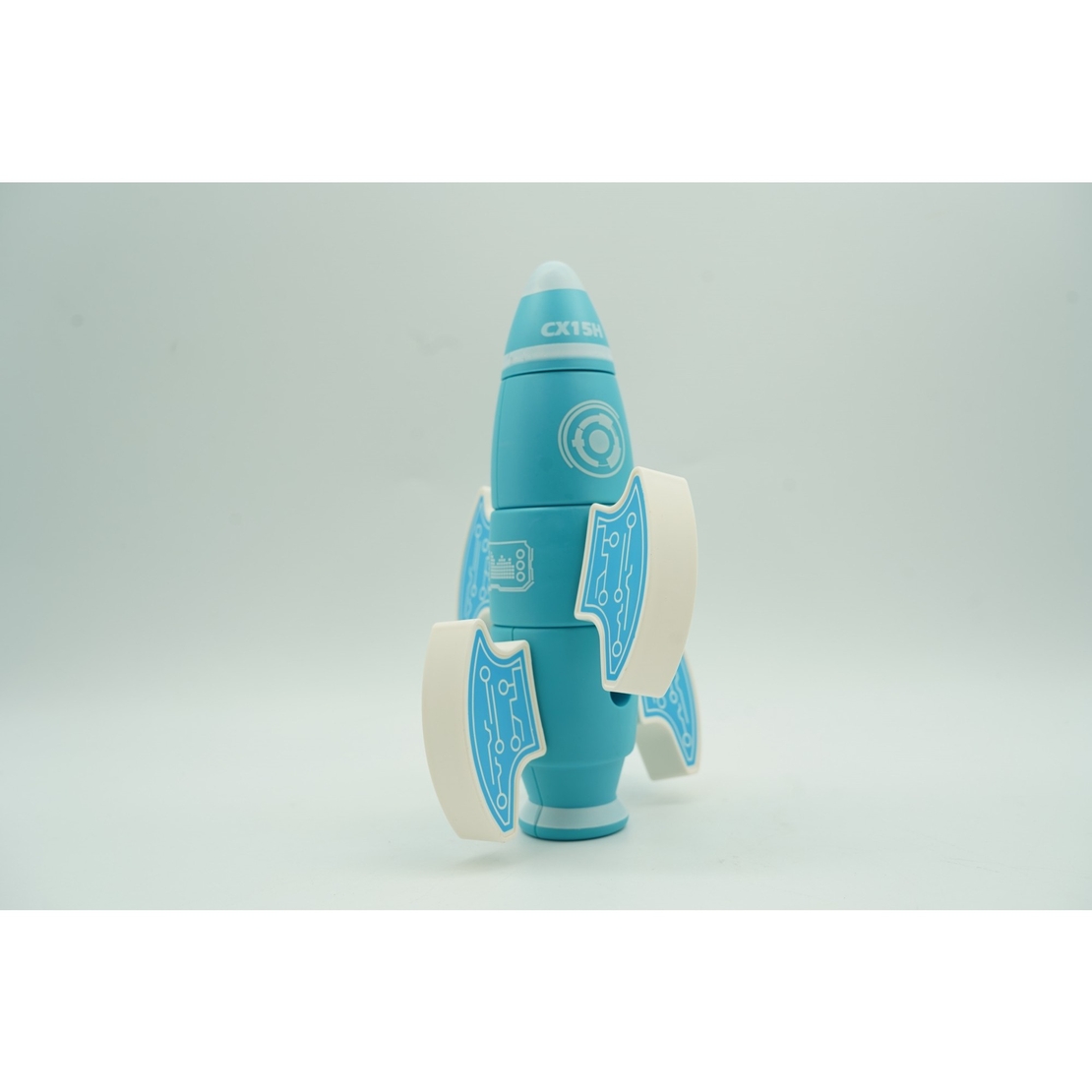 Set inteligent de blocuri magnetice pentru copii, 8 piese, cutie depozitare, racheta, albastru