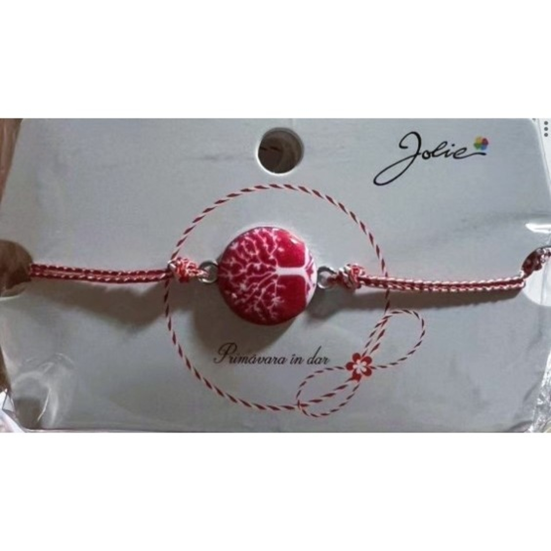 Martisor Bratara Traditionala, Snur Alb Rosu, Multiple Modele de pandantiv cu specific Traditional