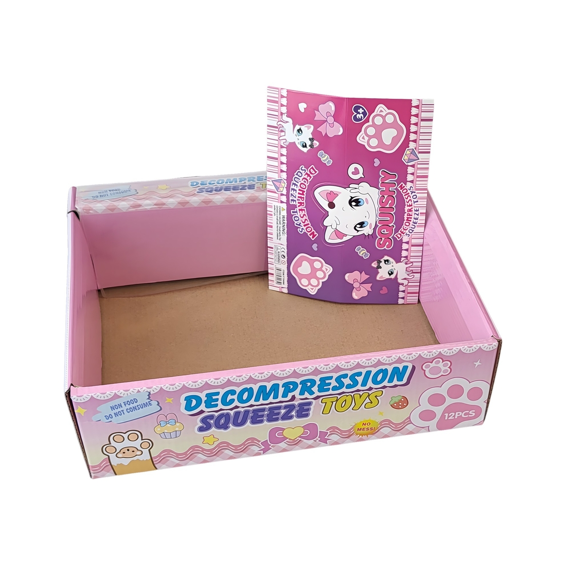 Ambalaj pentru Jucarii Antistres Squishy, Flippy, cu Revenire Lenta, Pinch Family, Multicolor