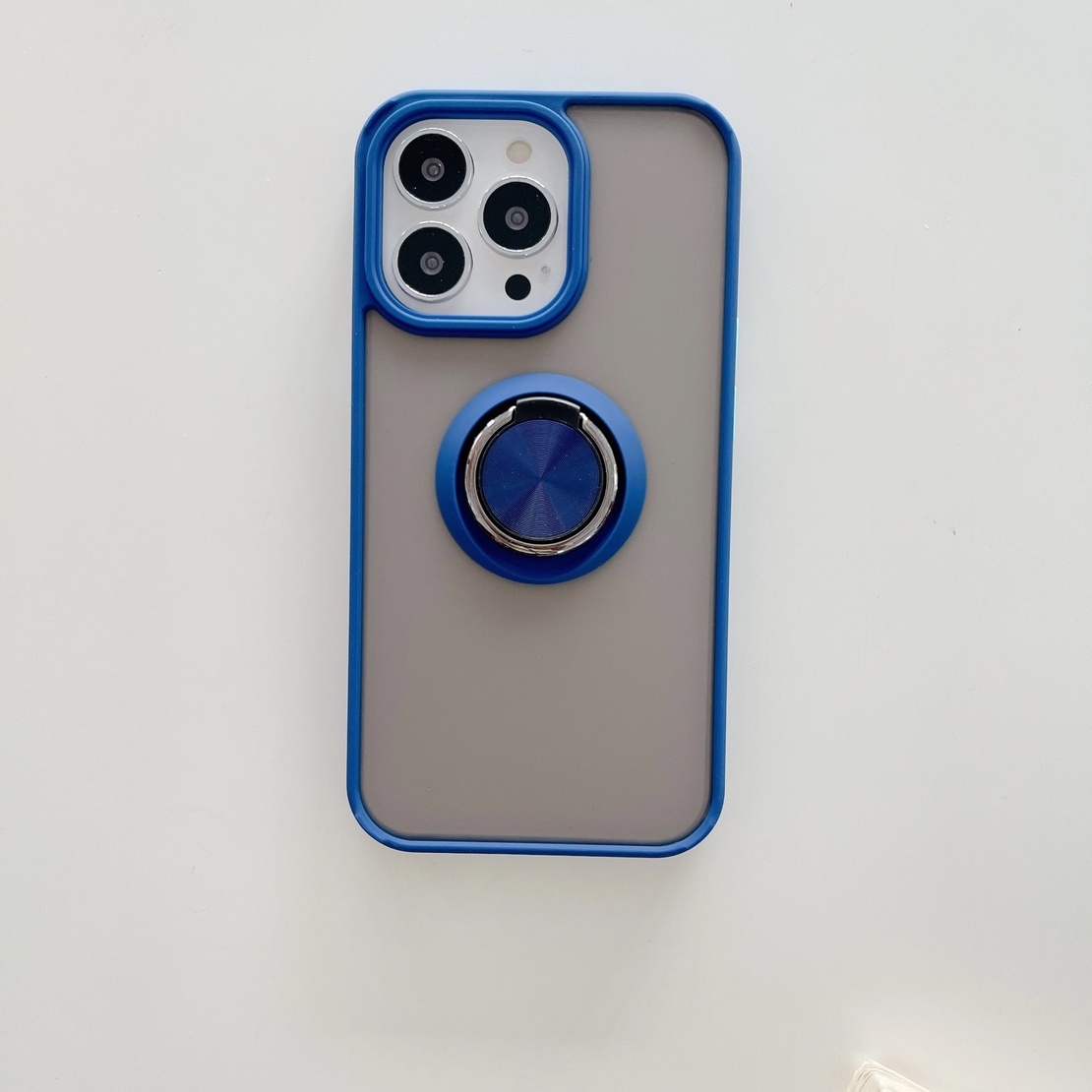 Husa de protectie Flippy compatibila cu Apple iPhone 13,Defender cu prindere inel,Albastru