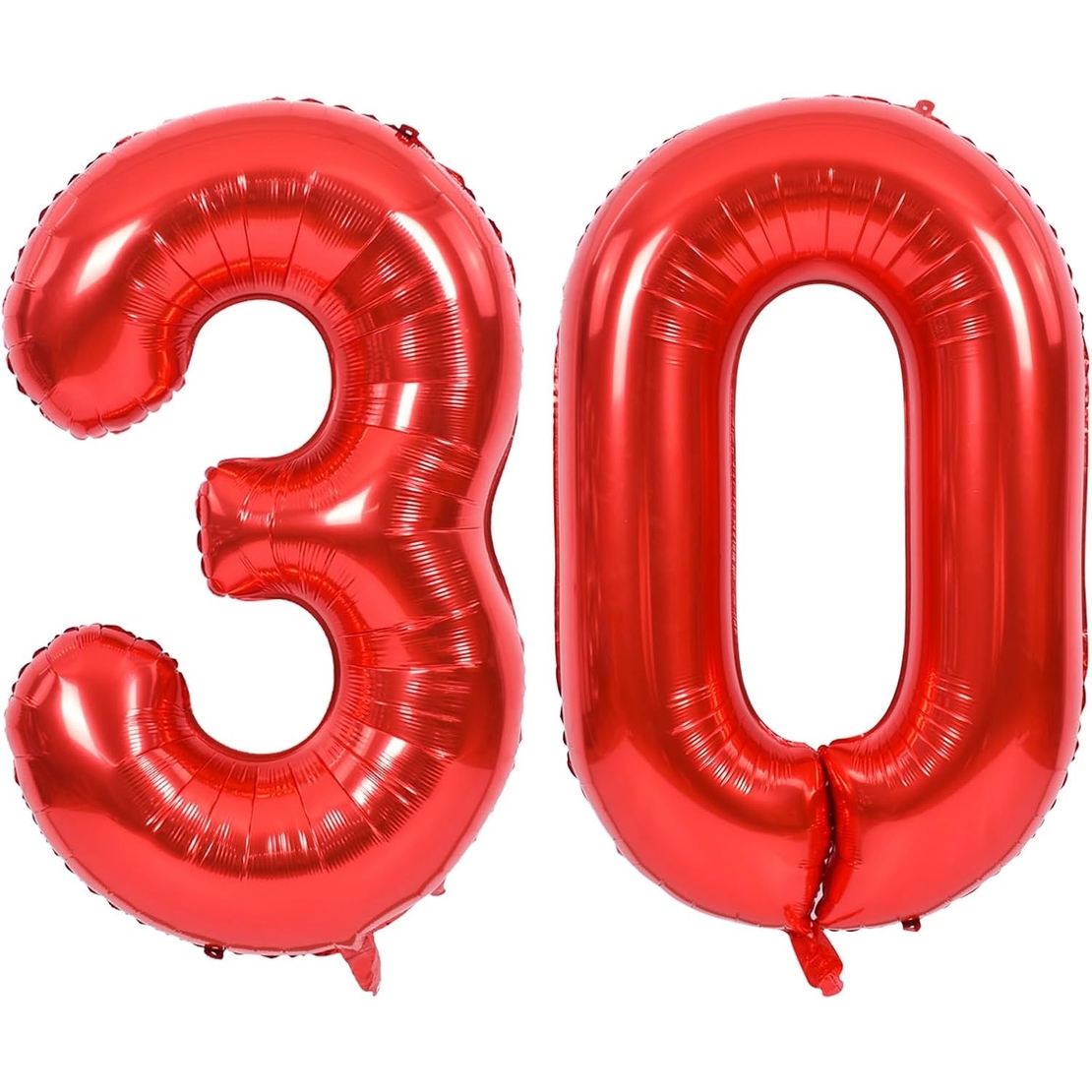 Balon din Folie Metalizata Flippy, Figurina Cifra, Tema Aniversare 80 cm, Ambalaj Individual, Pai inclus, Umflare cu Aer sau Heliu, Rosu, Cifra 3