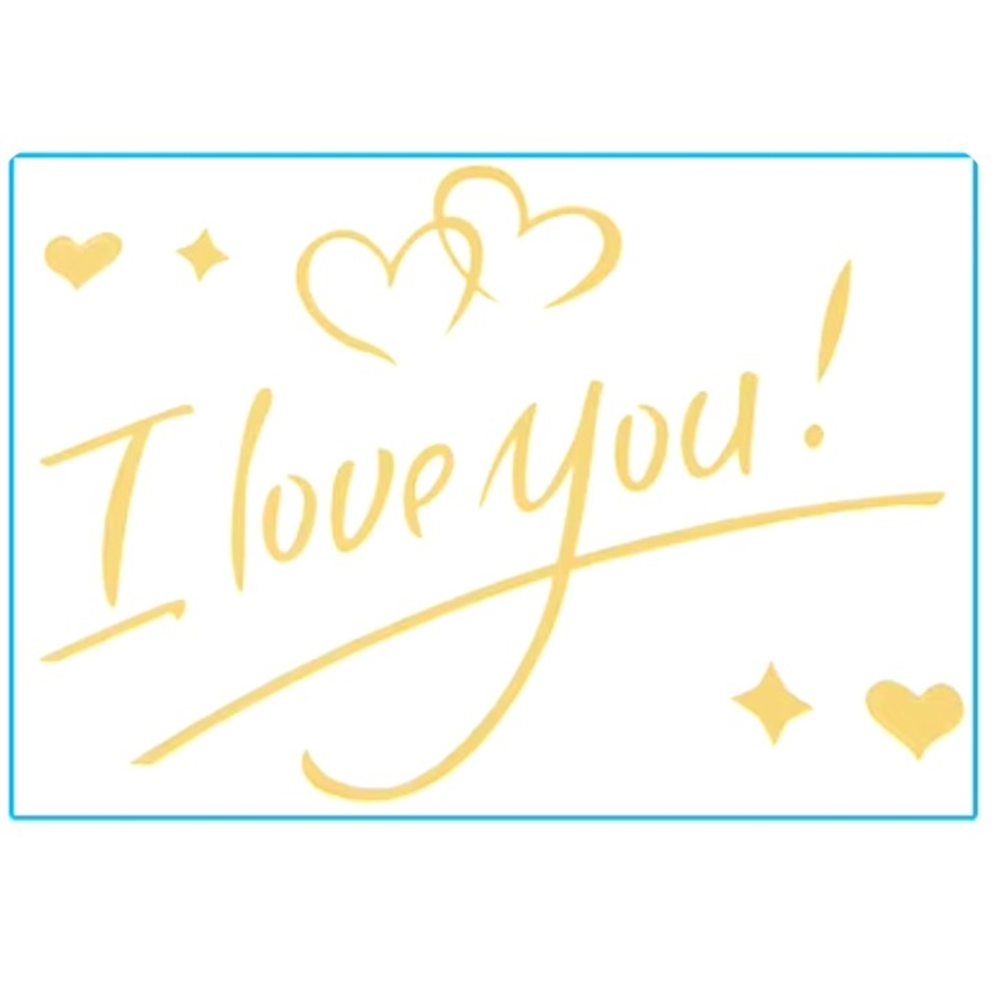 Autocolant I love You, Flippy, Tematica Iubire, 21x29 cm, Auriu