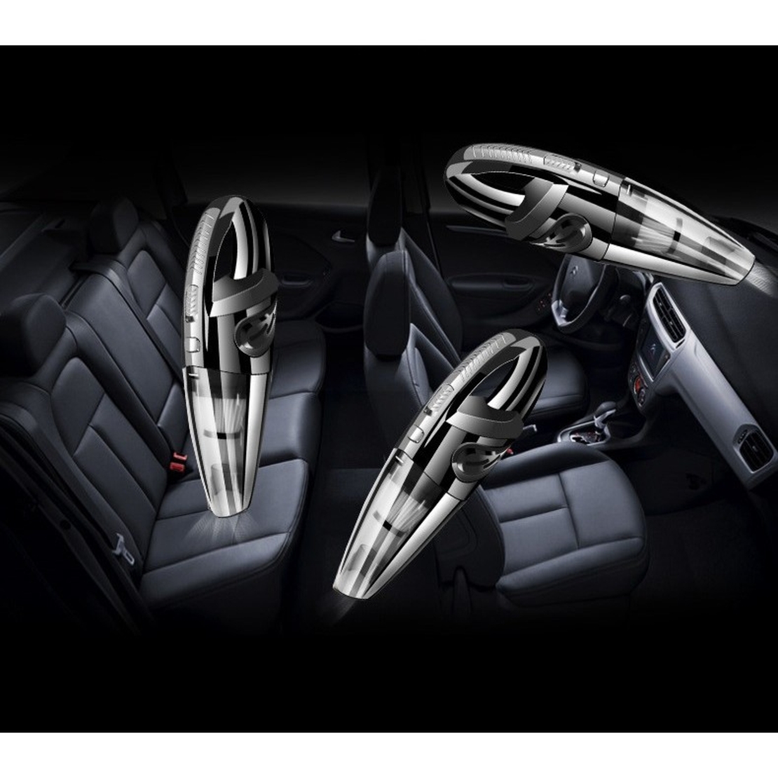 Aspirator de Mana Portabil Turbo, Flippy, pentru Uz Caznic sau Auto, Functie de Aspirare Umeda si Uscata, Incarcare USB, 32.000 rot/min, Putere 120W, Aspirare cu Vid de 4 Bar, 5 Accesorii pentru Spatii Inguste, Negru