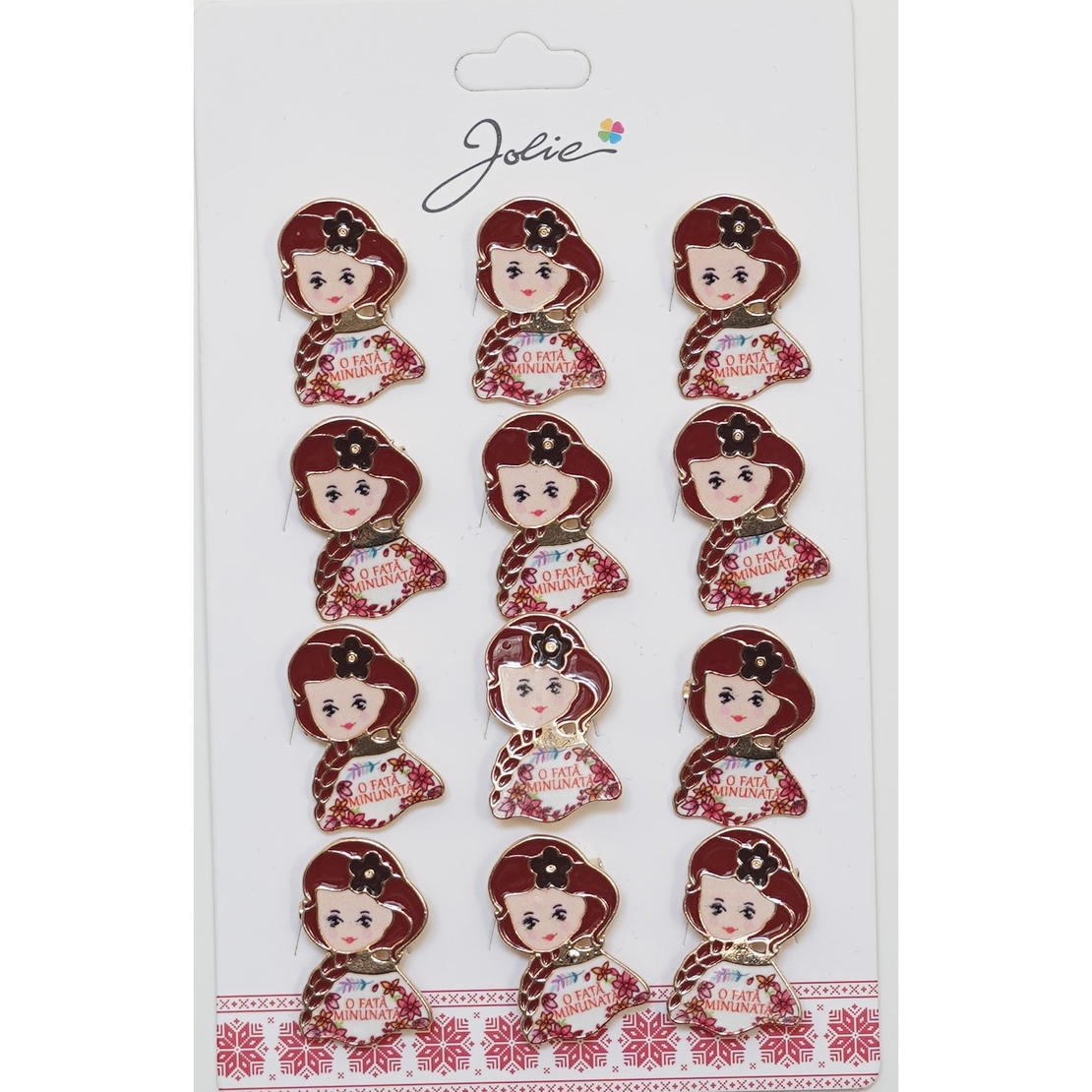 Set 12 Brose Martisor Primavara cu Mesaj O Fata Minunata