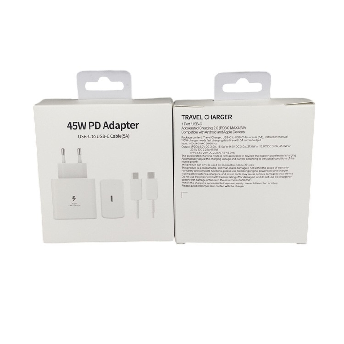 Incarcator Super Fast Charge, Flippy, Adaptor Fast Charge 45W, 5A, PD 3.0, Cablu 1m, Incarcator Fast Charge USB Type-C, Alb