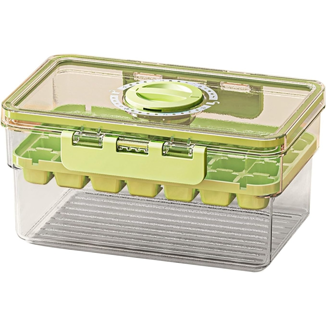 Forma de Gheata, Flippy, un Strat, Inchidere Etans, din PP+PET, 19 x 12 x 9.5 cm, Verde