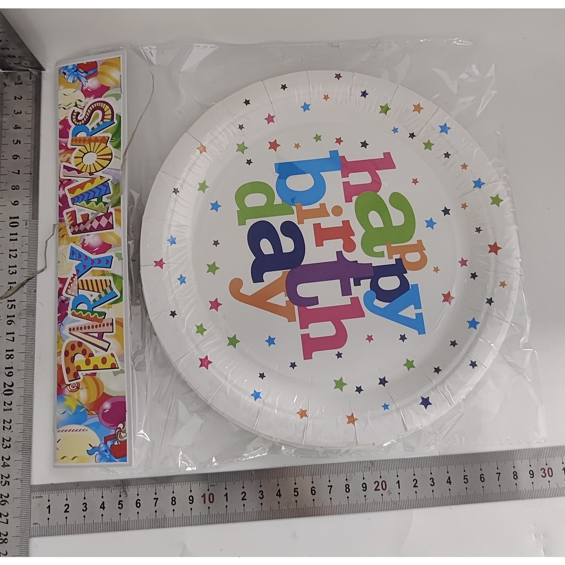 Set 6 Farfurii de Unica Folosinta, Flippy, Colectia Happy Birthday, 23 cm, din Carton Laminat, Multicolor