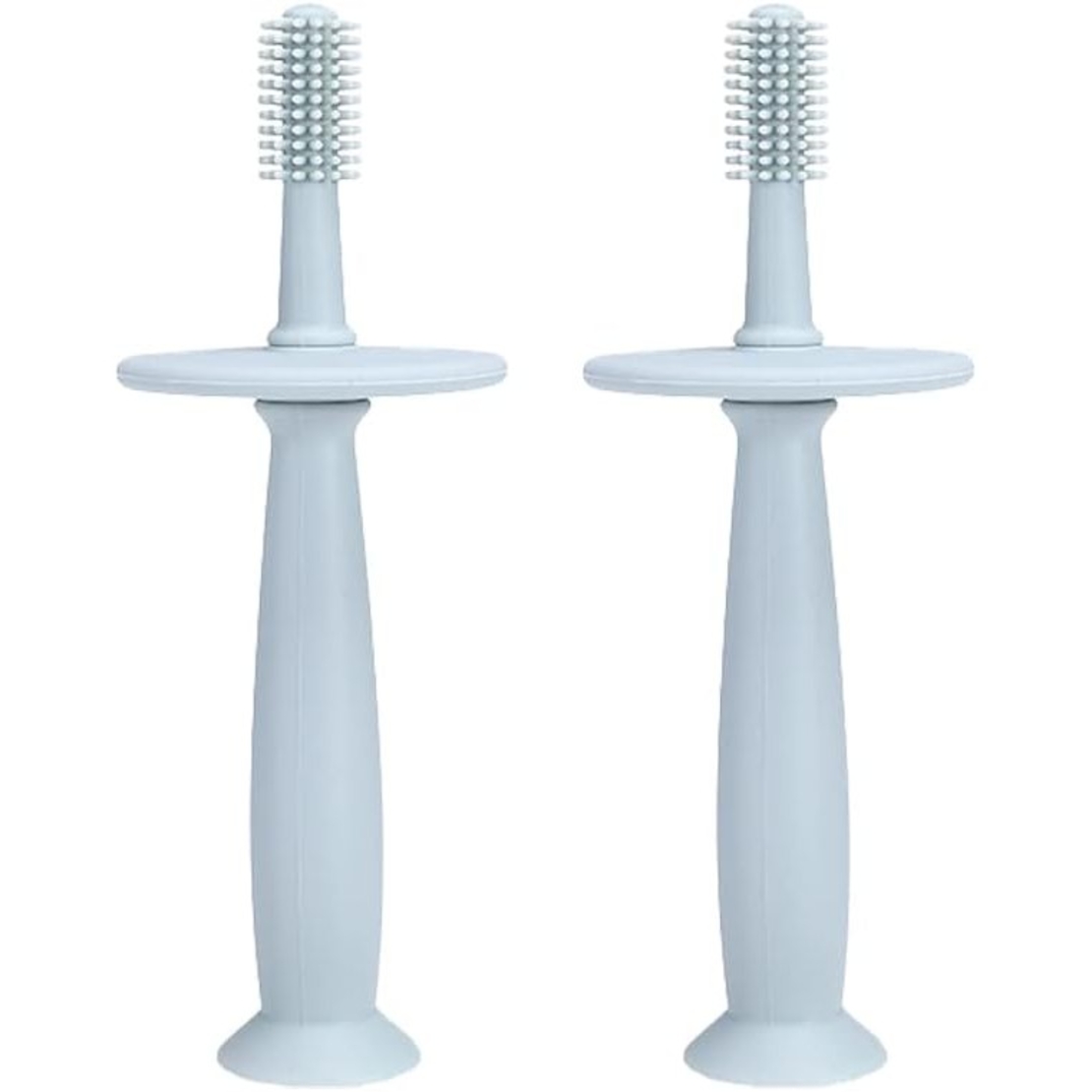 Periuta de Dinti din Silicon pentru Bebelusi, Flippy, fara BPA, 360 Grade, Bariera Anti-Inghitire, Maner Ergonomic, 12.5 x 15 cm, Albastru