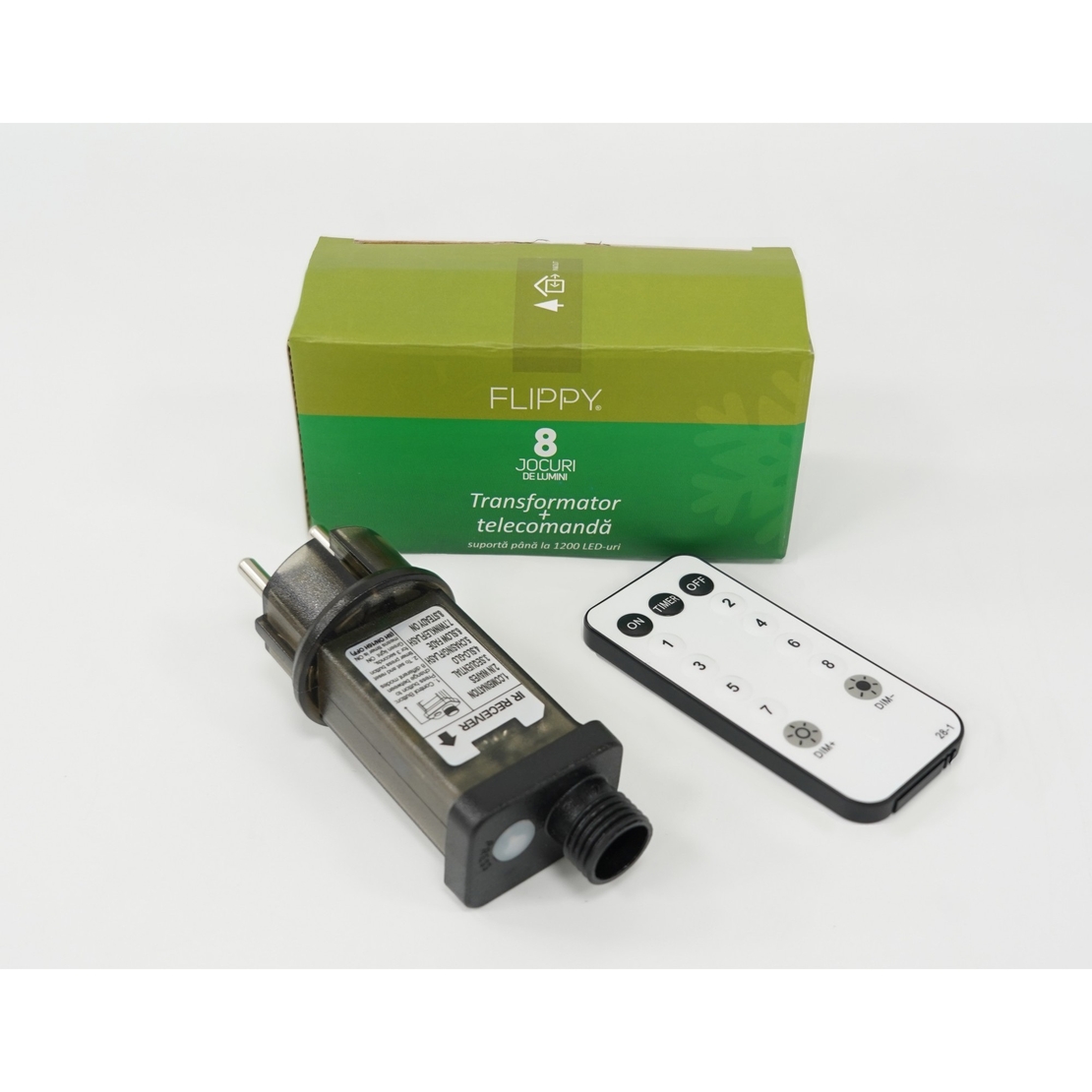 Transformator cu telecomanda, Flippy,  8 jocuri de lumini, 31 v, negru, 9W