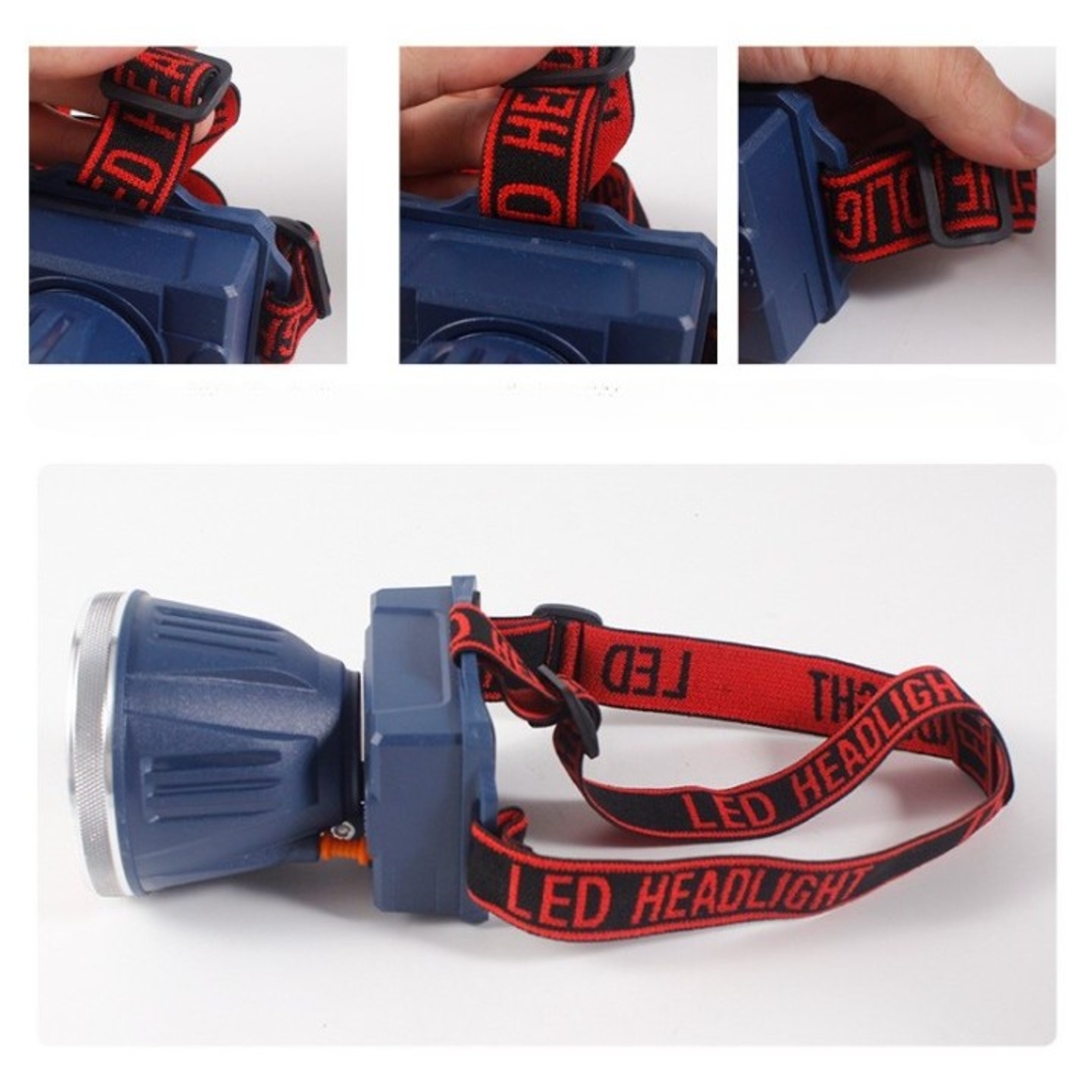 Lanterna LED de Montat pe Cap, Flippy, cu Raza Lunga de Zoom, Reincarcabila USB, Far Telescopic, Rezistent la Apa, Reglabil, pentru Pescuit in Aer Liber, Camping, Lumina Puternica, Lanterna, 10.5x8x6.5 cm, Albastru