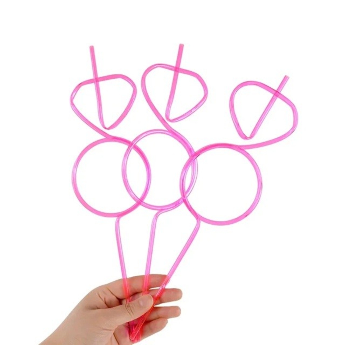 Pai de Plastic, Flippy, Model Inel cu Diamant, Tematica Nunta, Diametru 0.5 cm, Roz/Alb