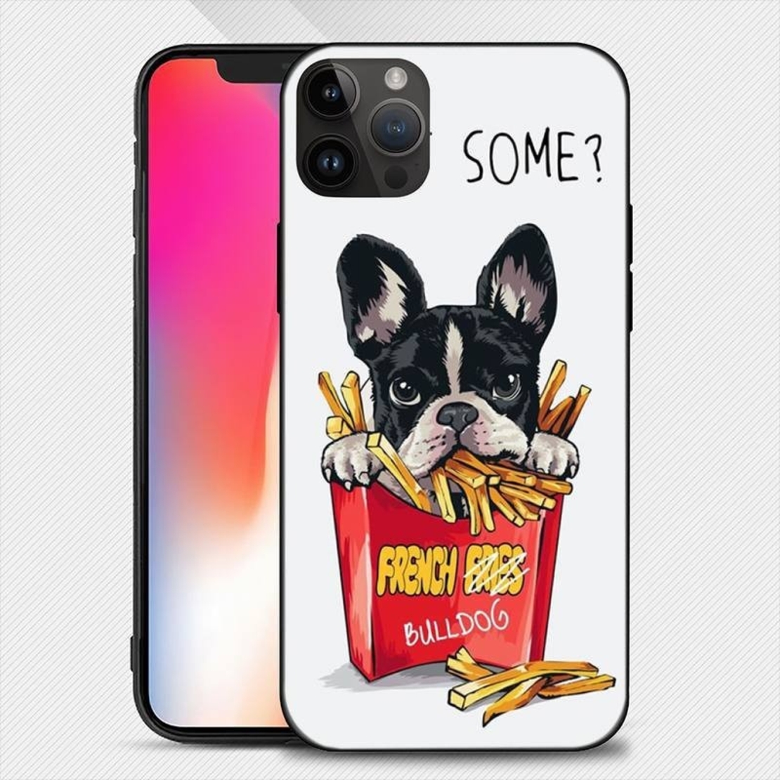 Husa de Protectie, Flippy, Husa de Protectie pentru iPhone 15 Pro Max, din TPU, Imprimeu Bulldog SOME, Alb