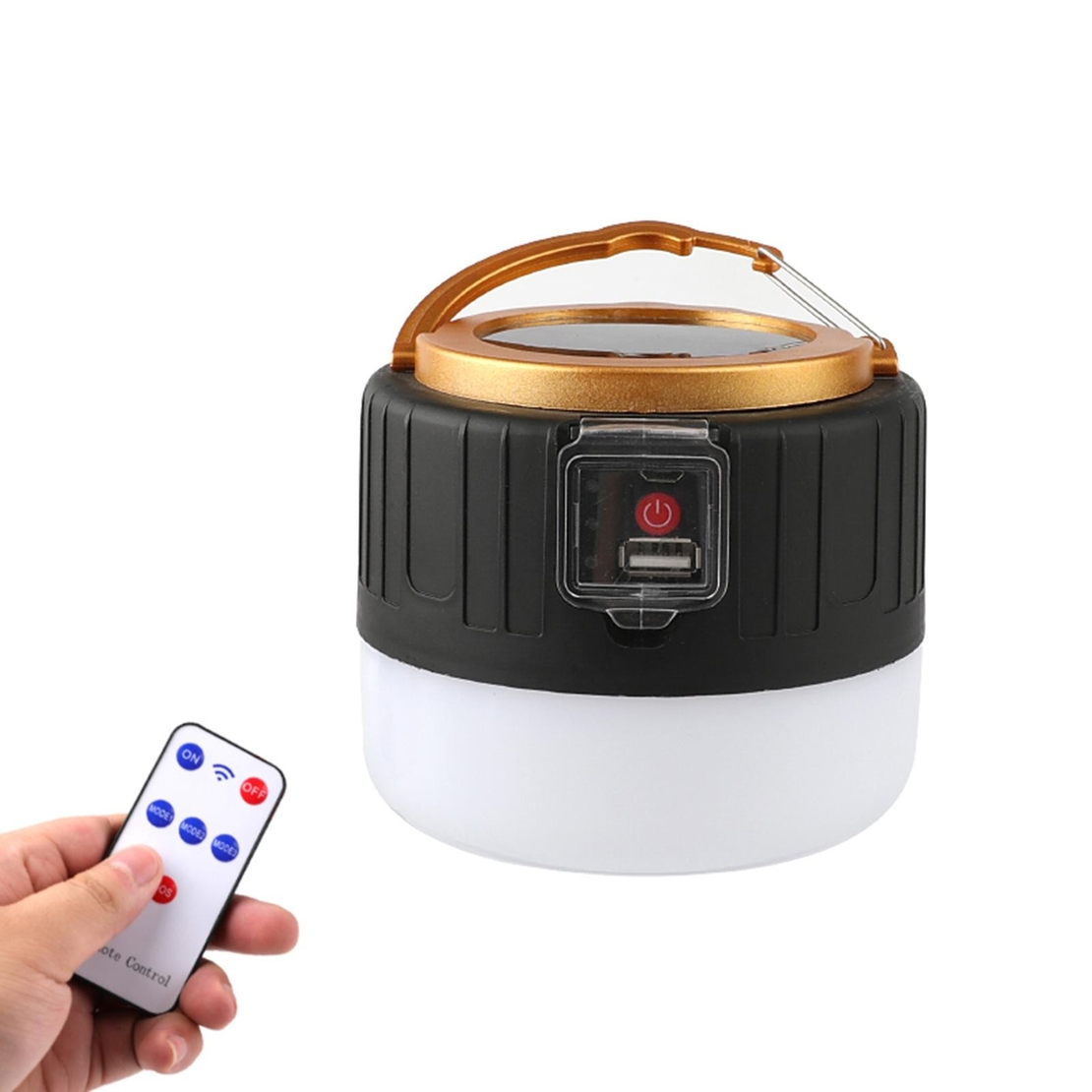 Lampa Portabila, Flippy, Incarcare Solara + USB, Afisaj Inteligent al Bateriei, Raza de Actiune 32 mp, 6x9x11 cm, 3 Moduri, Negru