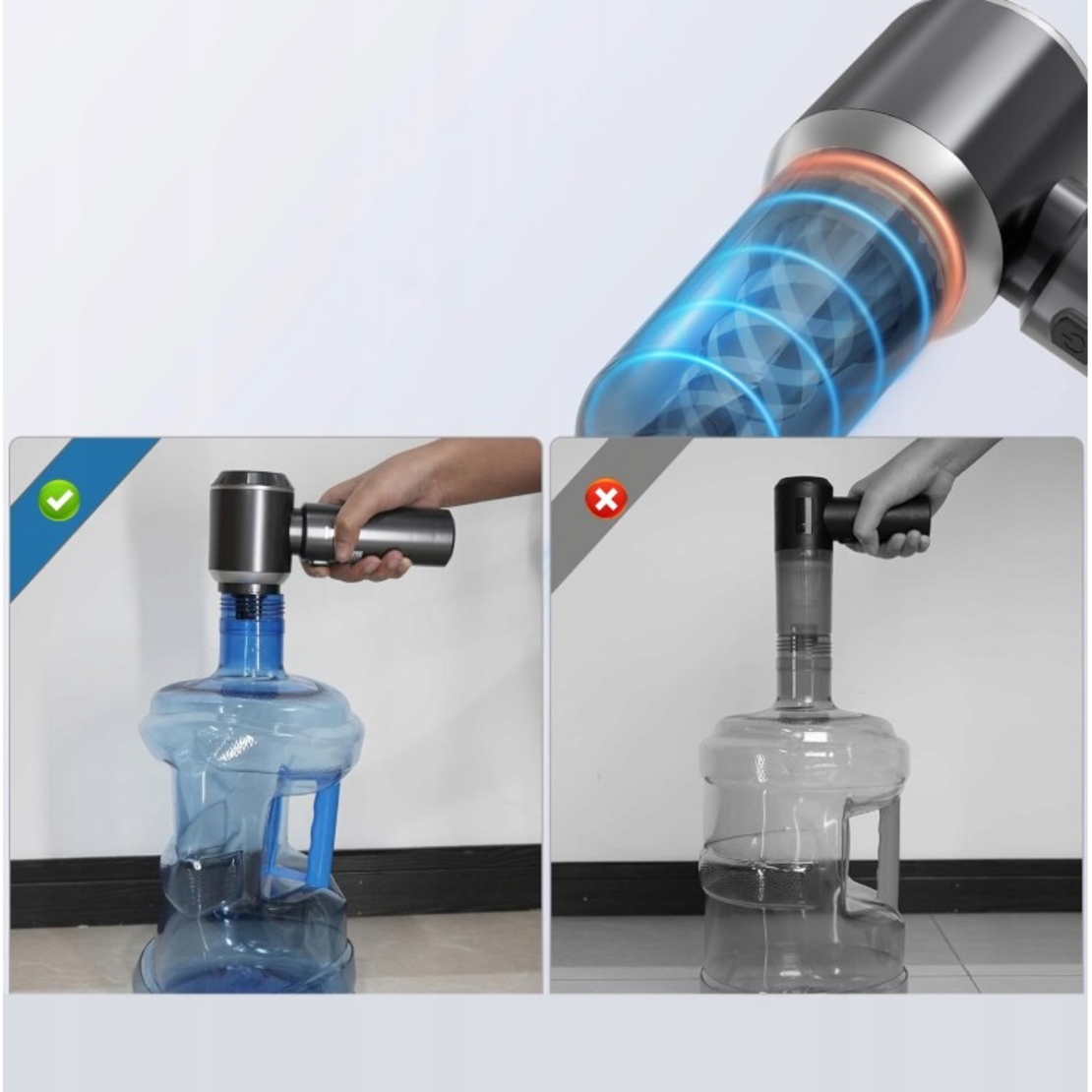 Aspirator Portabil Auto, Flippy, pentru Casa si Masina, 3 Viteze, Incarcator Tip-C cu Incarcare Rapida, Tub Prelungitor, 2000mAh, 7 Capete de Aspirare si Suflare, 21x20x6.5 cm, Negru