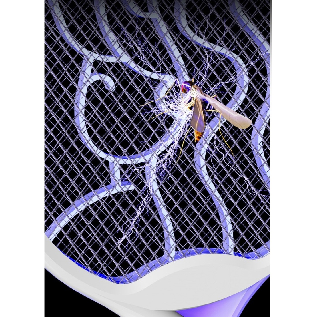 Paleta Electrica pentru Tantari, Muste si Tantari 2in1, Flippy, Reincarcabila, Incarcare USB, 2600V, Plastic, Casa si Gradina, Anti-insecte, Stand, 23x51 cm, Gri