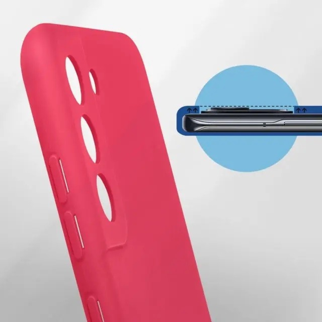 Husa protectie Flippy pentru Samsung S21 FE Liquid Silicone Fuchsia/Roz