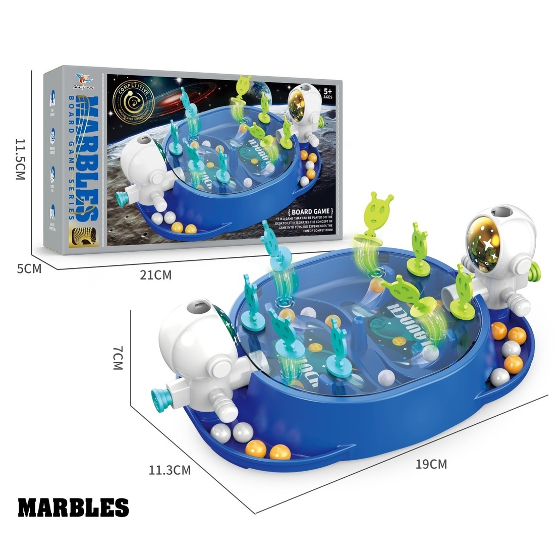 Jucarie Interactiva, Flippy, Model Astronauti, Joc de Masa, +5 Ani, Portabil, 2 Jucatori, 19 x 7 x 11.3 cm, Albastru