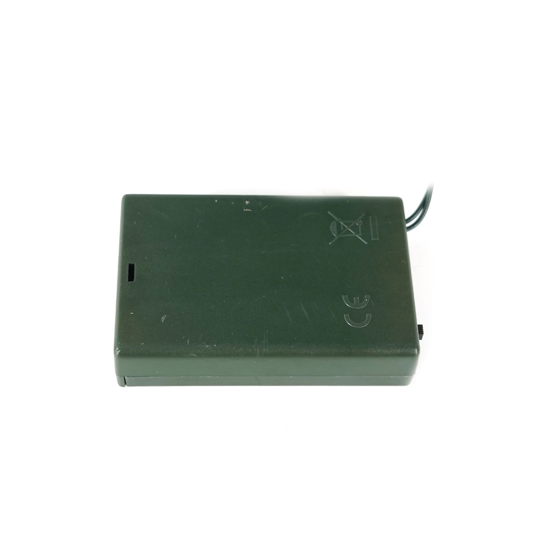 Brad Artificial Impodobit, 60 cm, suport plastic cu instalatie luminoasa 20 LED alb cald + 20 globuri rosii incluse, Flippy