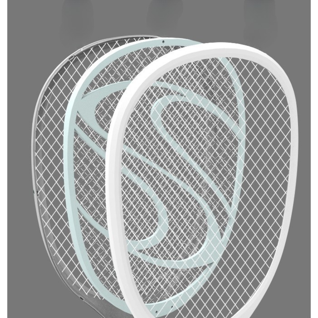 Paleta Electrica pentru Tantari, Muste sau Insecte LED, Flippy, Reincarcabila, Incarcare USB, Plastic, Casa si Gradina, Anti-insecte, Alb-Albastru