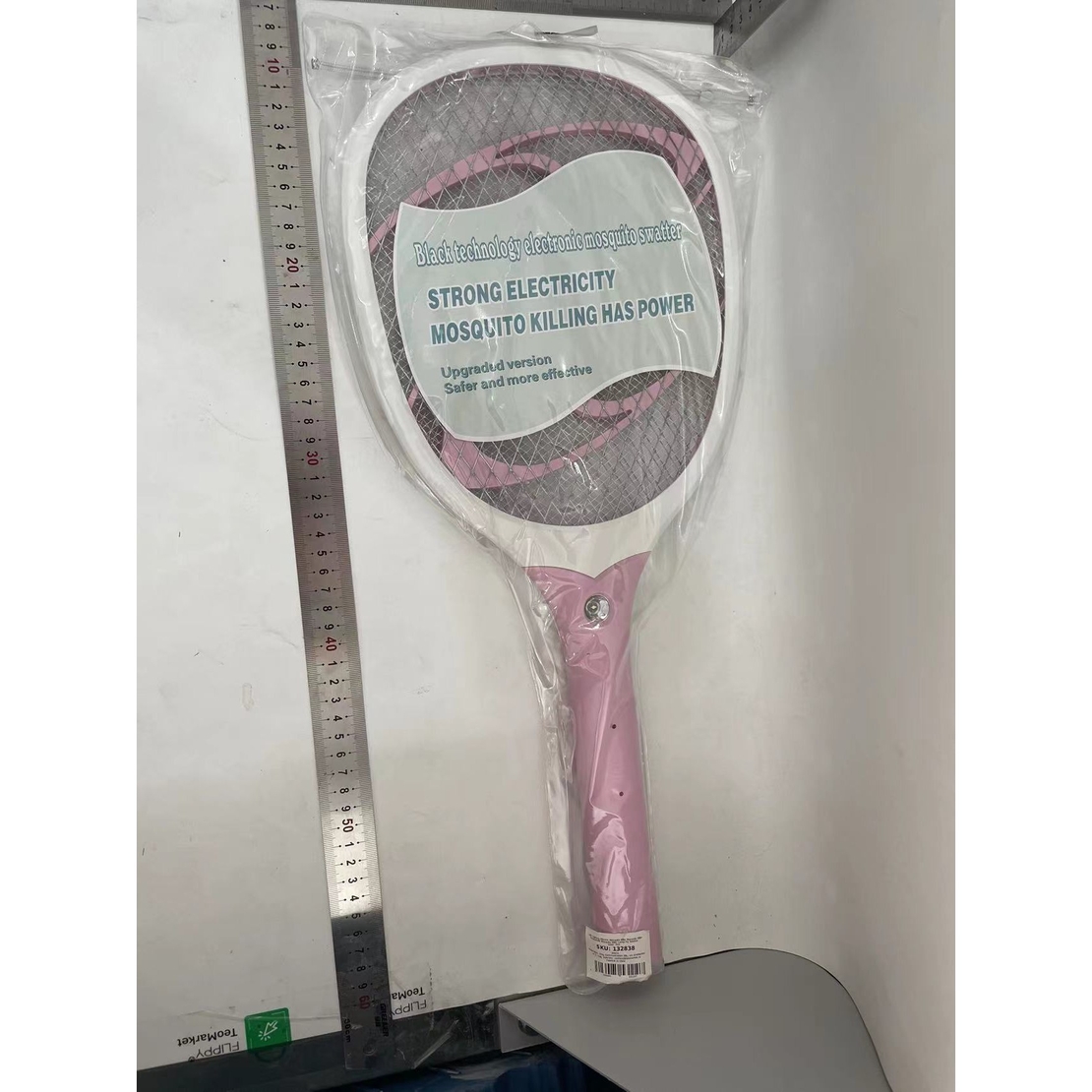 Paleta Electrica pentru Tantari, Muste sau Insecte LED, Flippy, Plastic, Casa si Gradina, Anti-insecte, Alb-Roz
